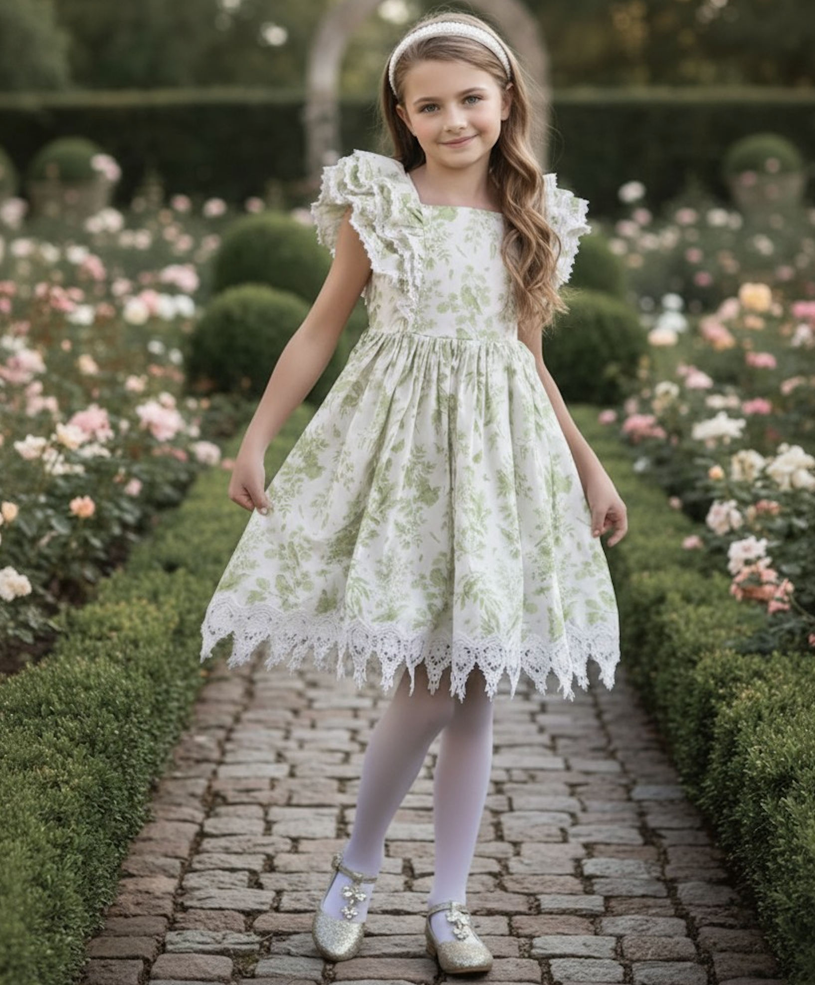 ANNA DRESS GREEN FLORAL