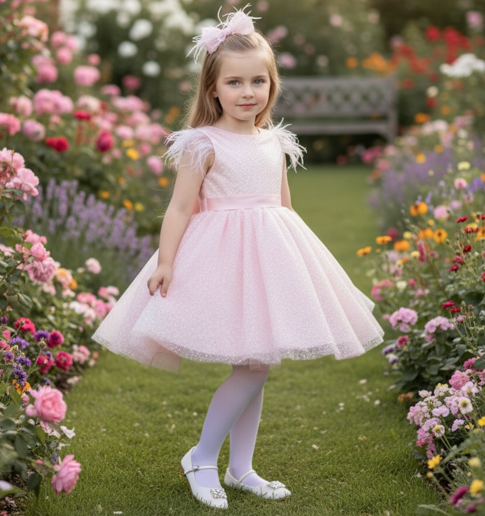 ELIANA DRESS & BOW SET BLUSH PINK