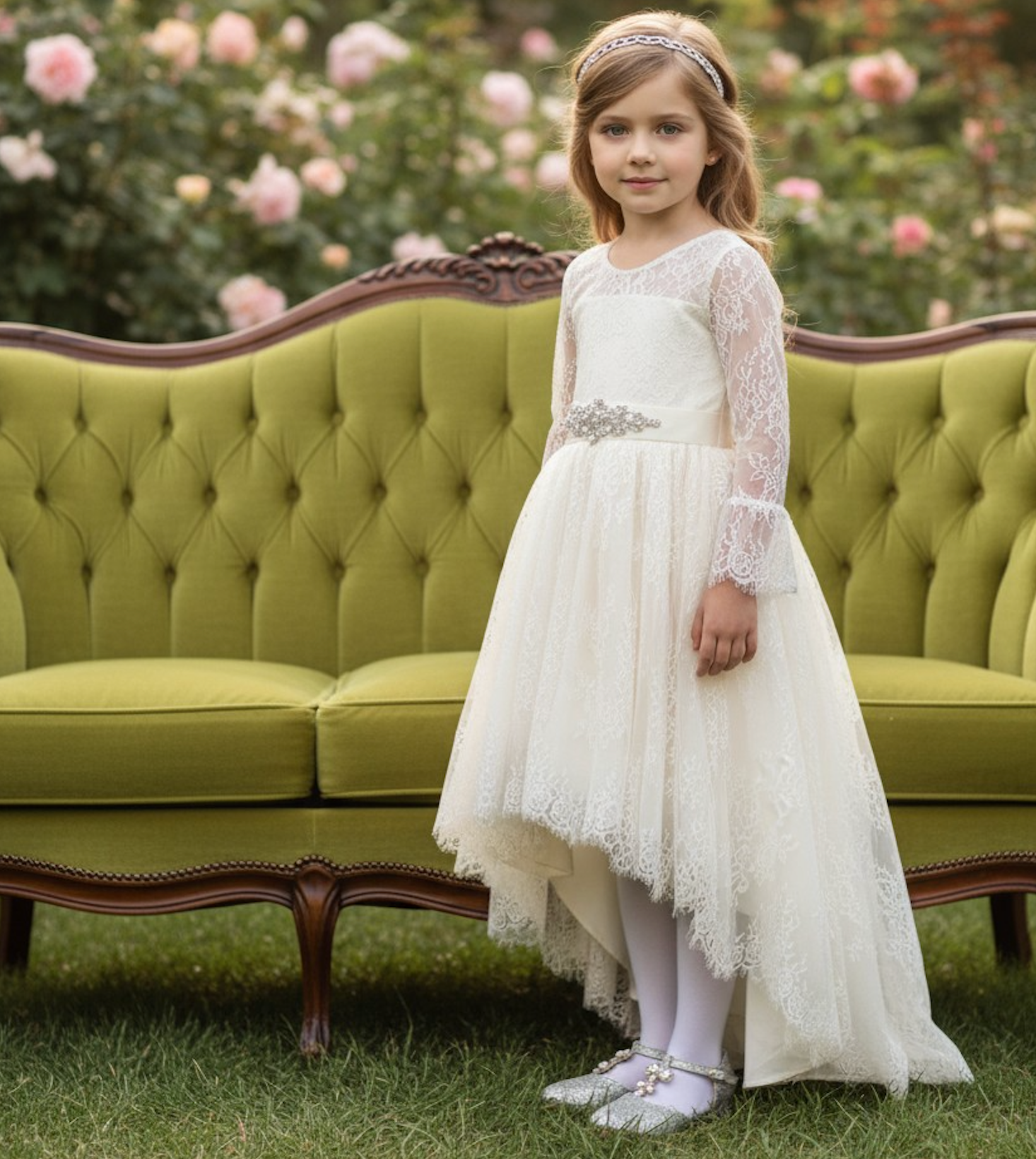 Ainsley Dress & Belt Set Ivory
