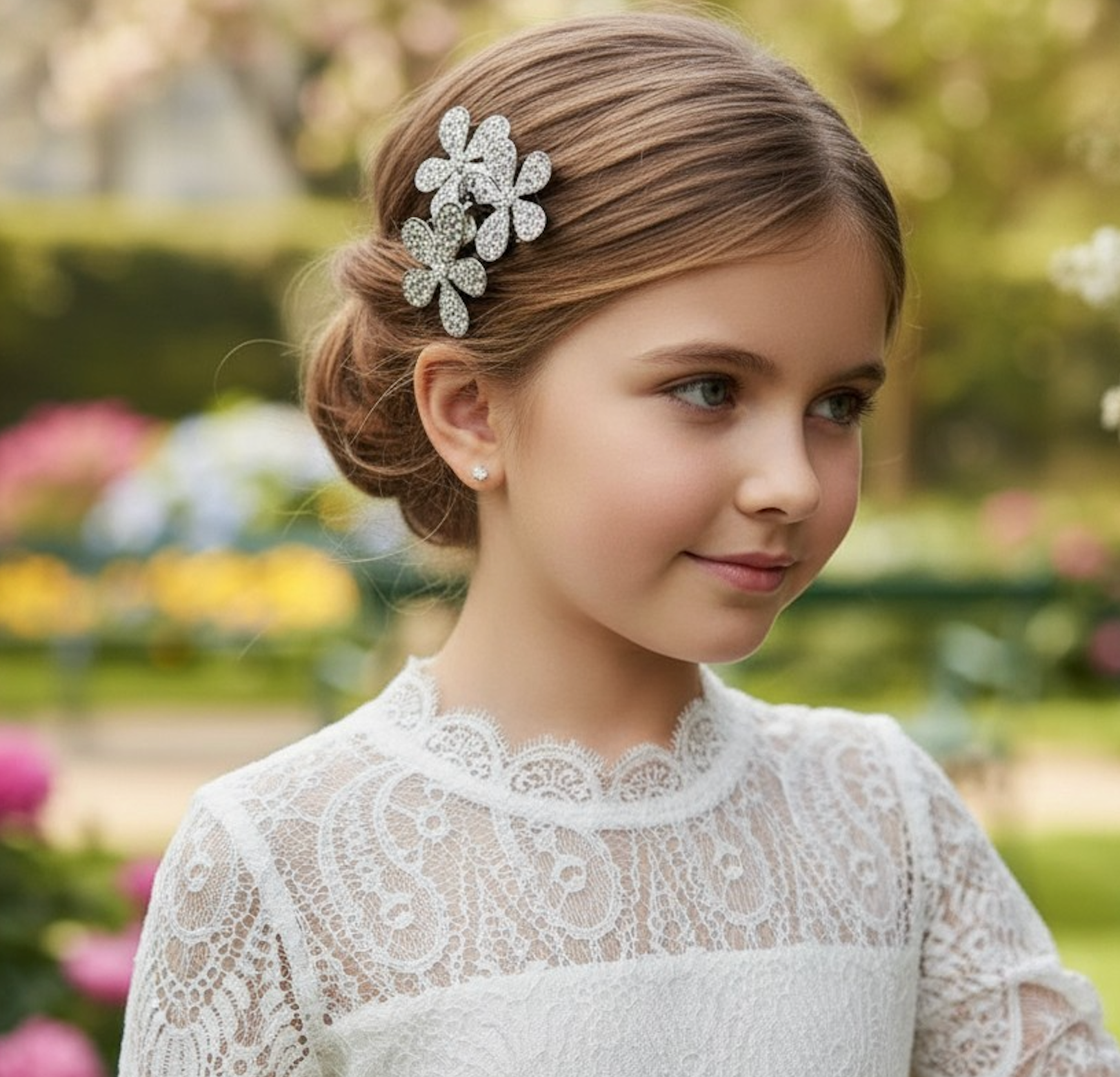 A TRIO OF FLOWERS 3PC. FLOWER CLIP SET