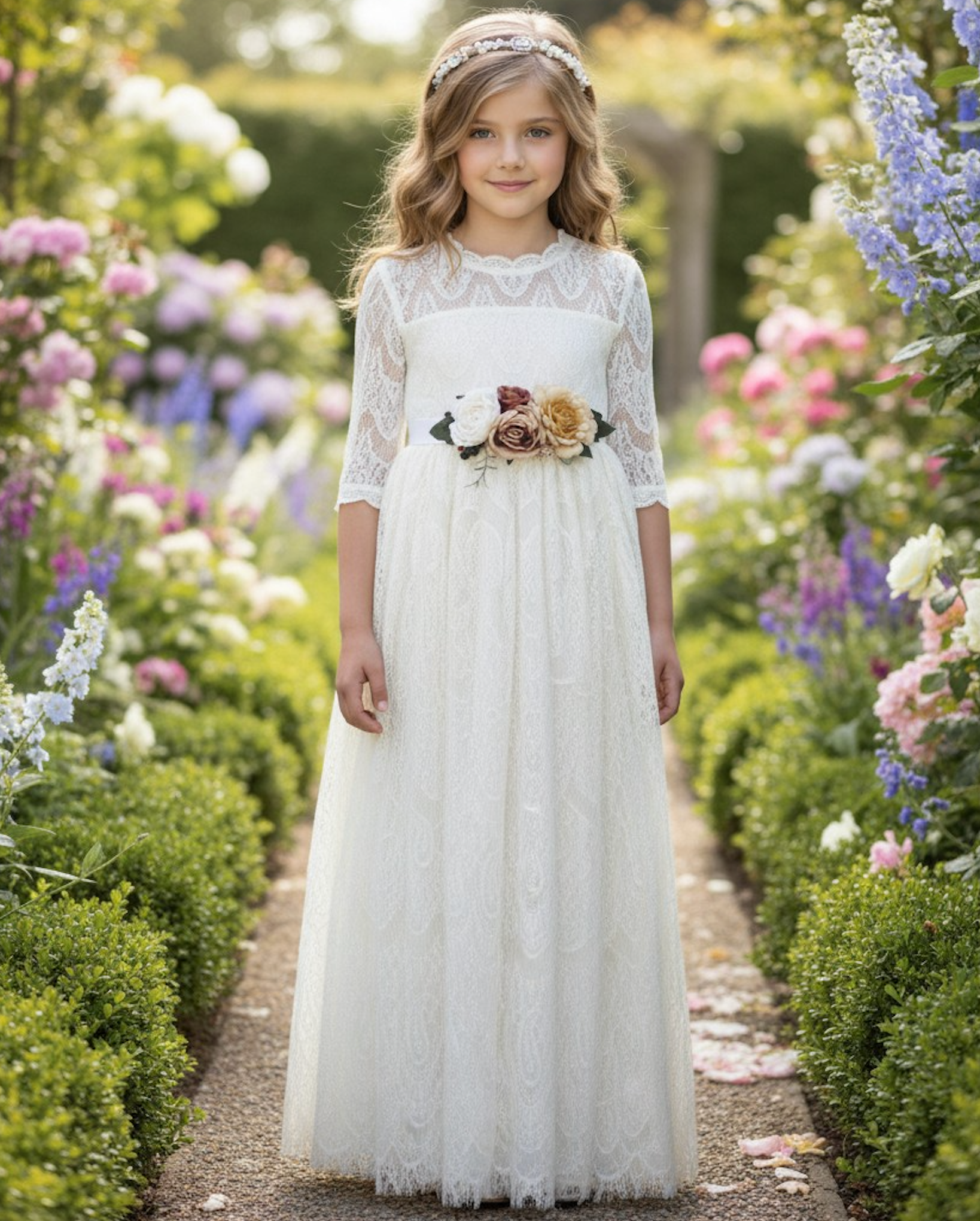 SPLENDOR GOWN & BELT SET IVORY