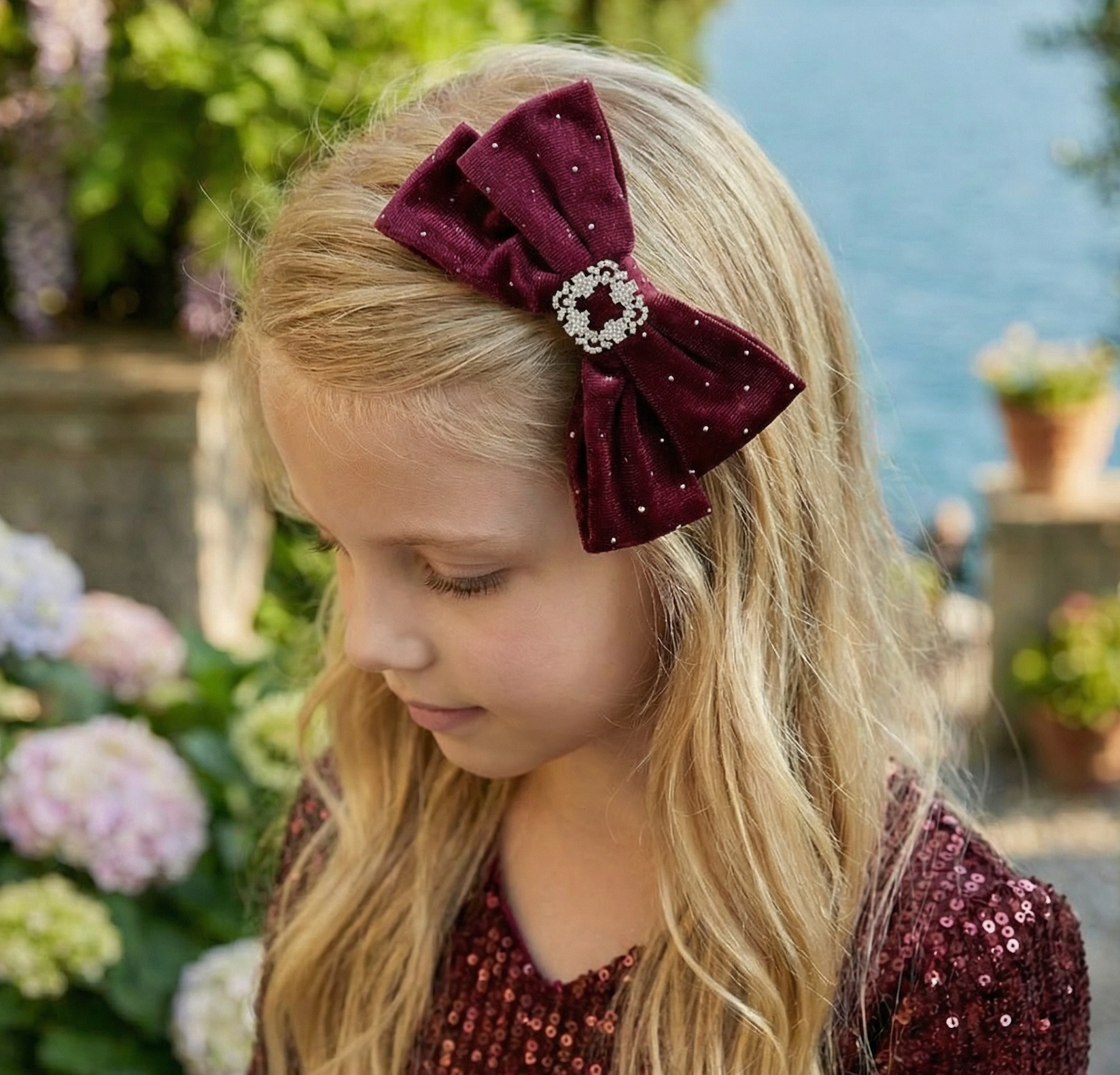 RAYE VELVET BOW CRIMSON