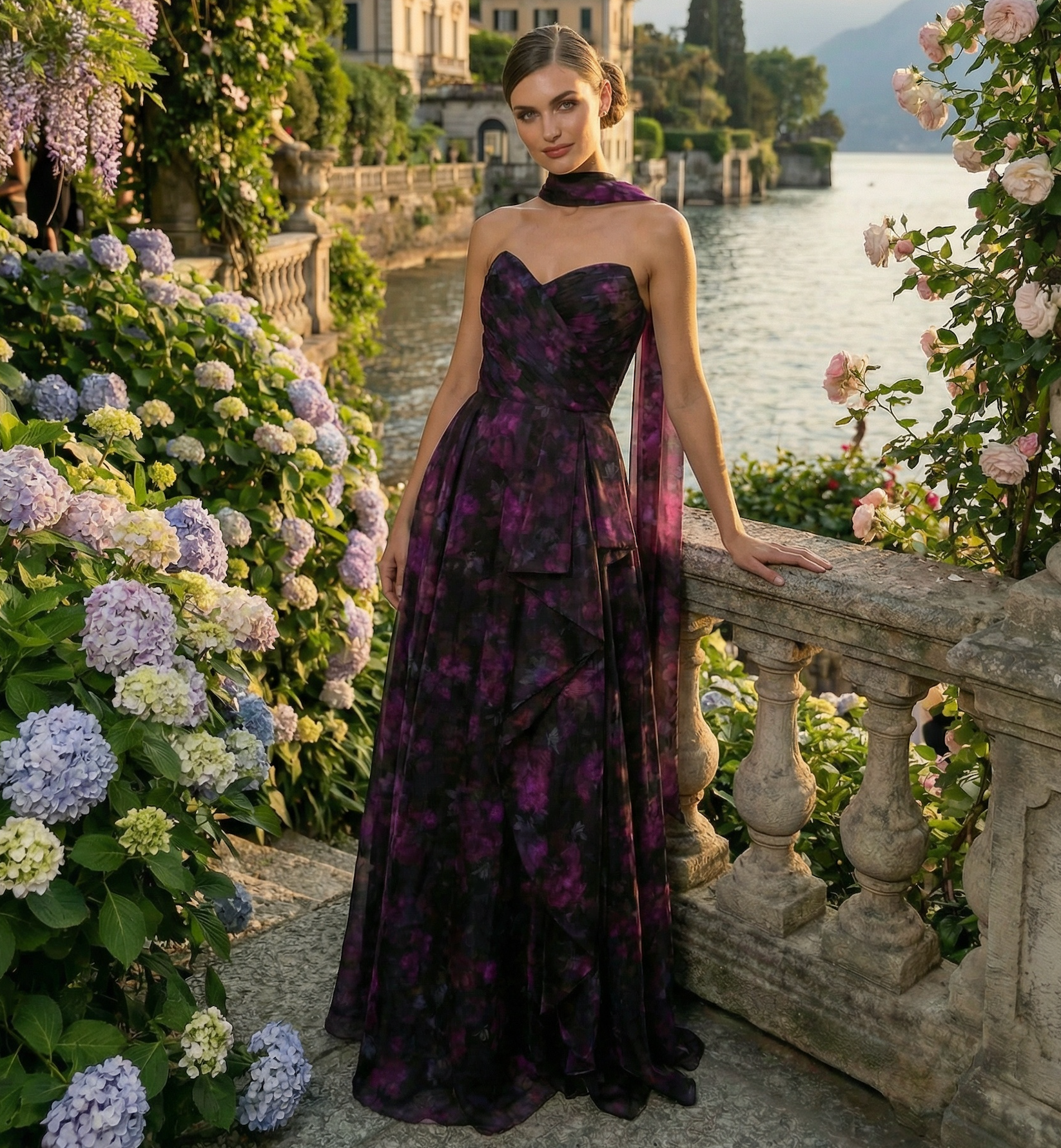 WINIFRED GOWN & SCARF SET