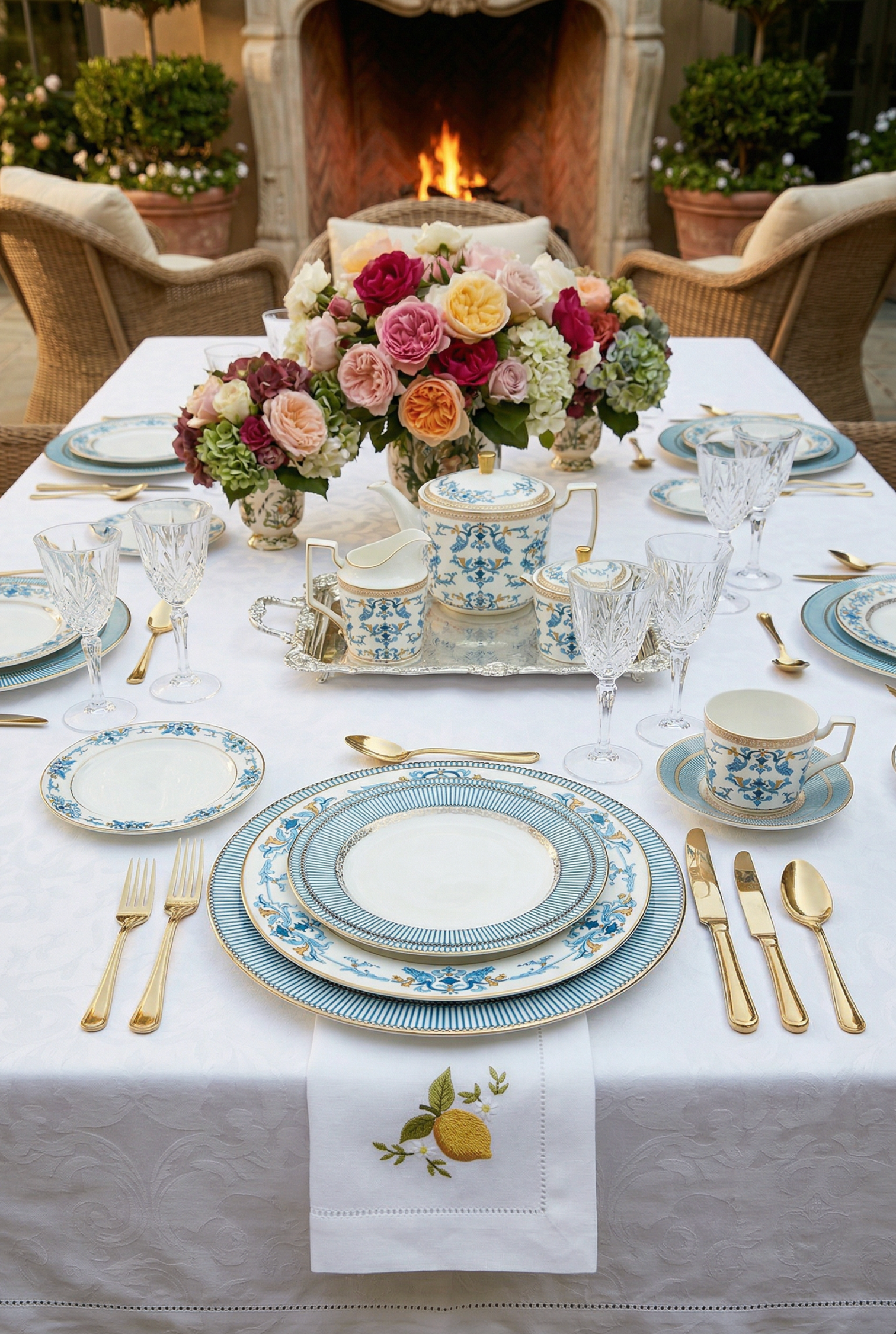 CORINNE BONE CHINA DINNERWARE SET 5PC.