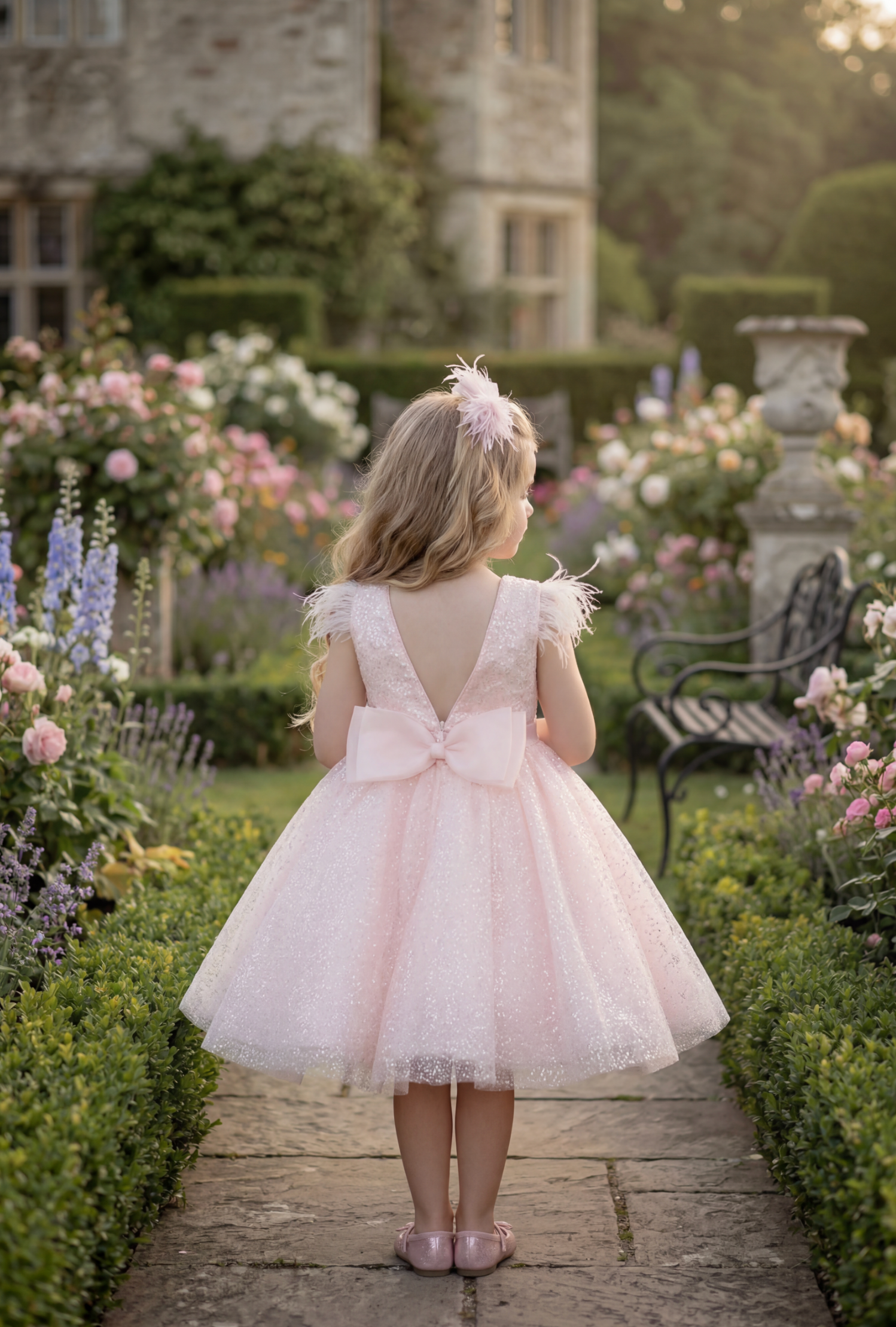 ELIANA DRESS & BOW SET BLUSH PINK
