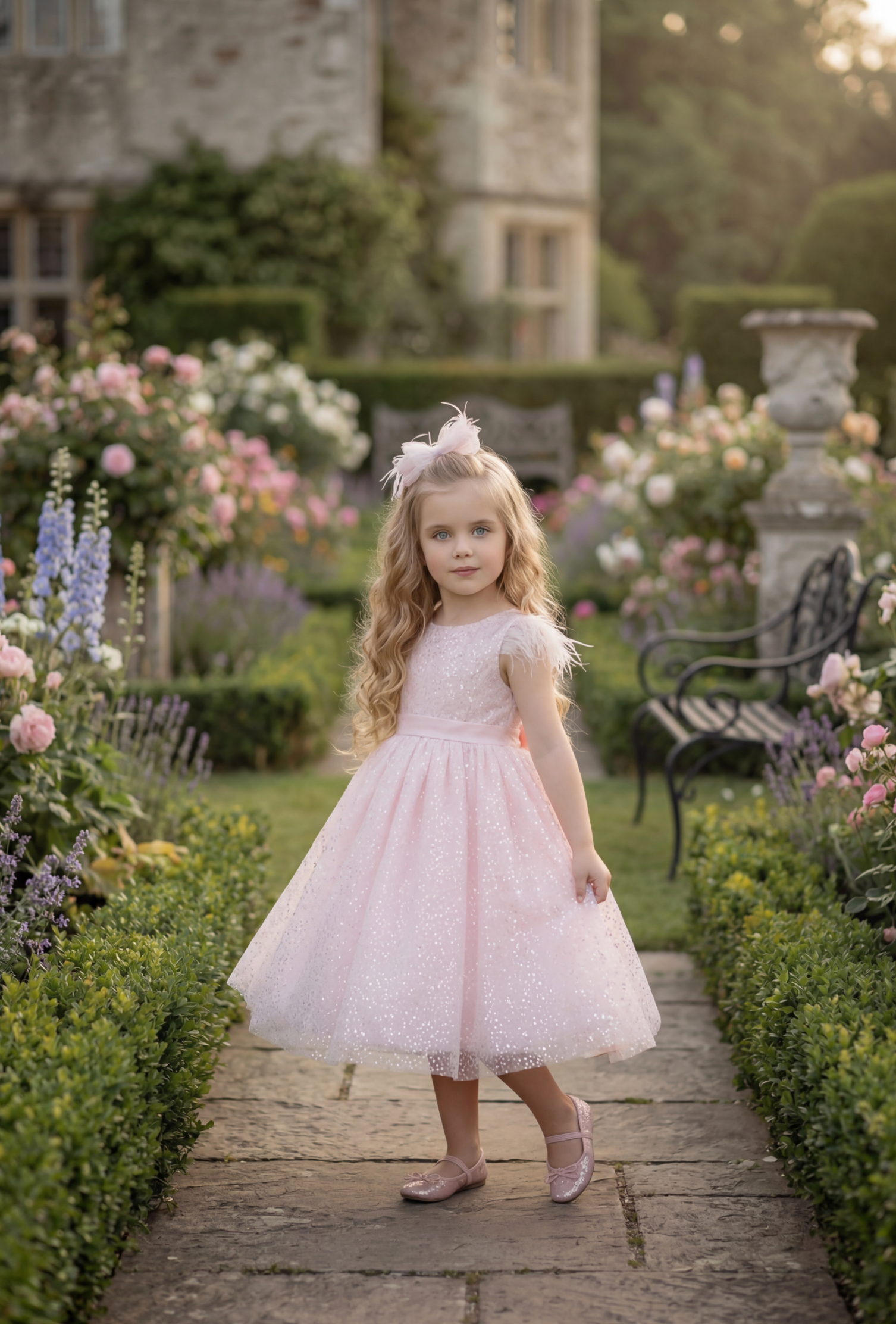 ELIANA DRESS & BOW SET BLUSH PINK