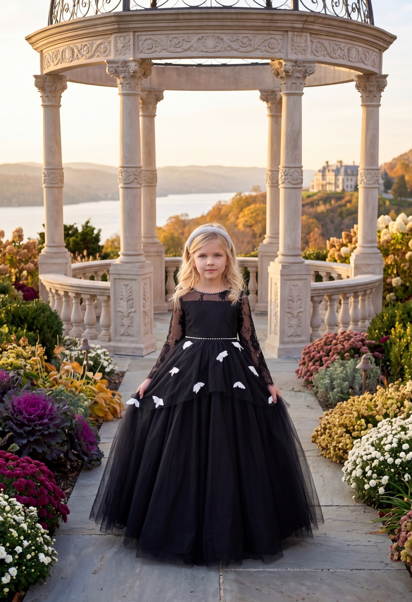 MARIPOSA GOWN BLACK & WHITE