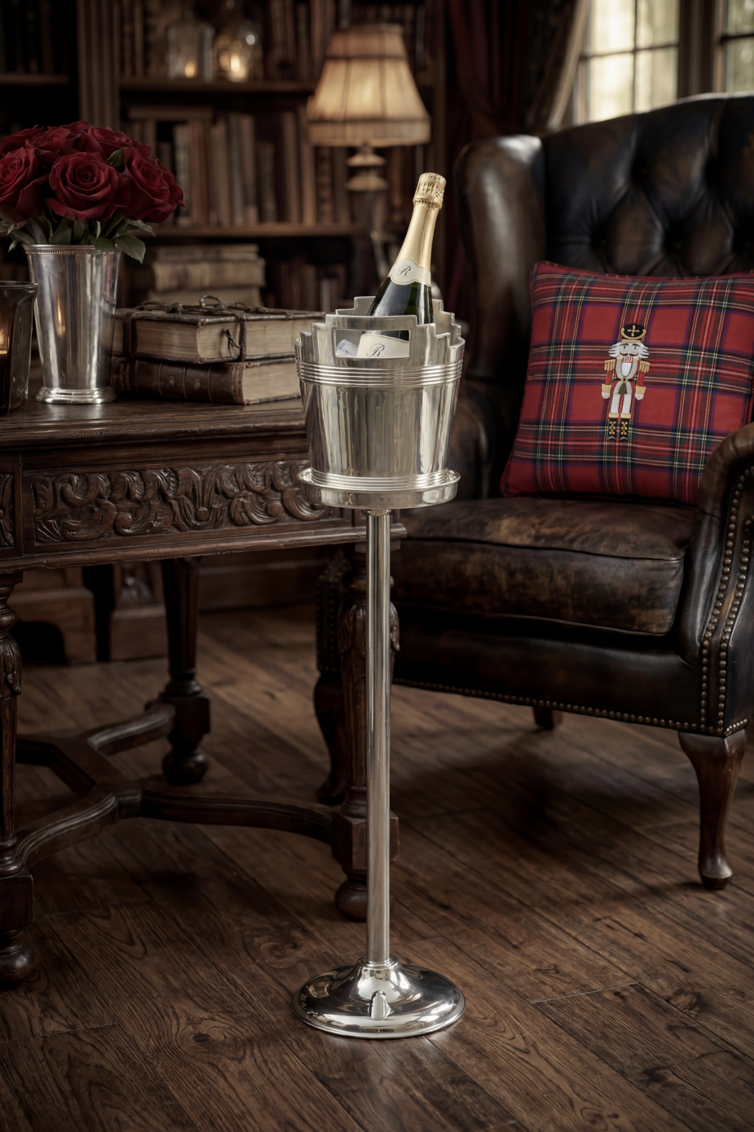 SILVER PLATED BRADFORD CHAMPAGNE BUCKET STAND