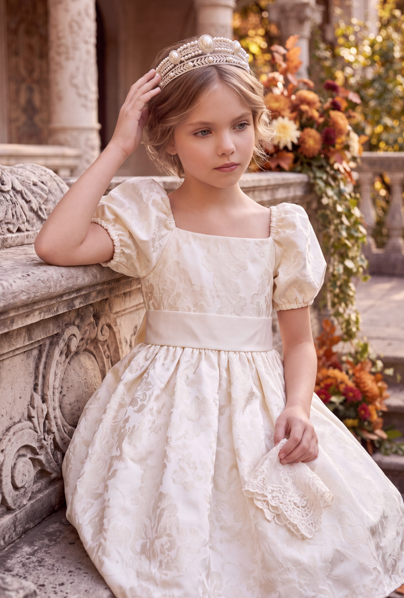 ARIELLE DRESS IVORY JACQUARD
