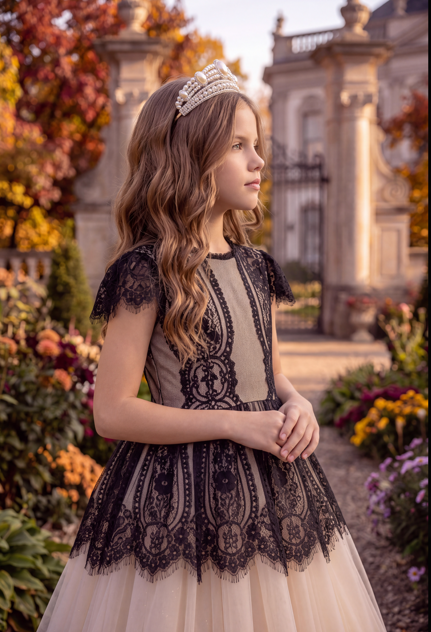 GWENDOLYN GOWN BLACK/NATURAL