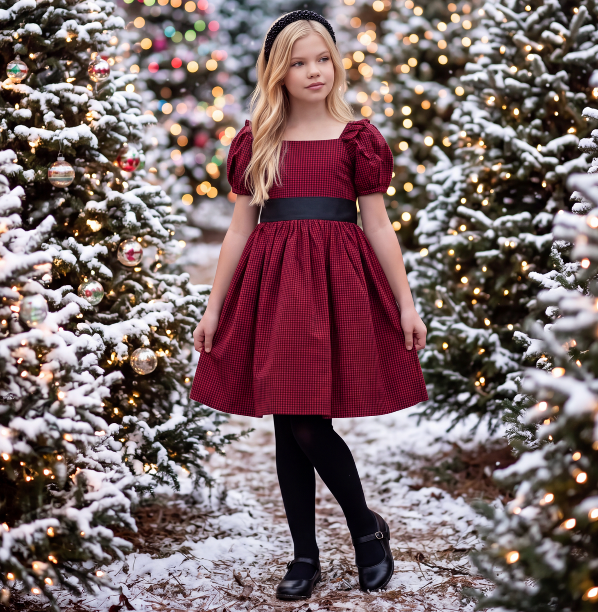 ARIELLE DRESS CRIMSON BUFFALO CHECK