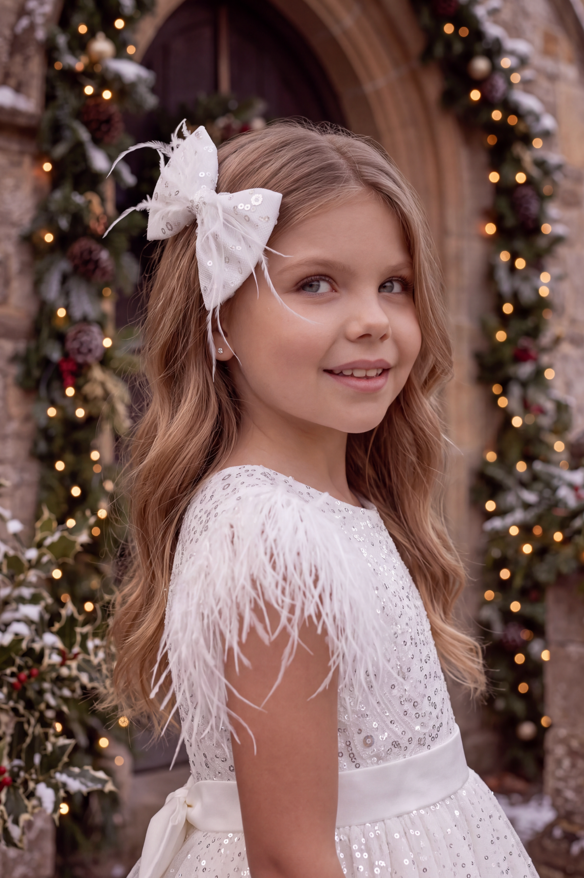 ELIANA DRESS & HAIR BOW SET WHITE