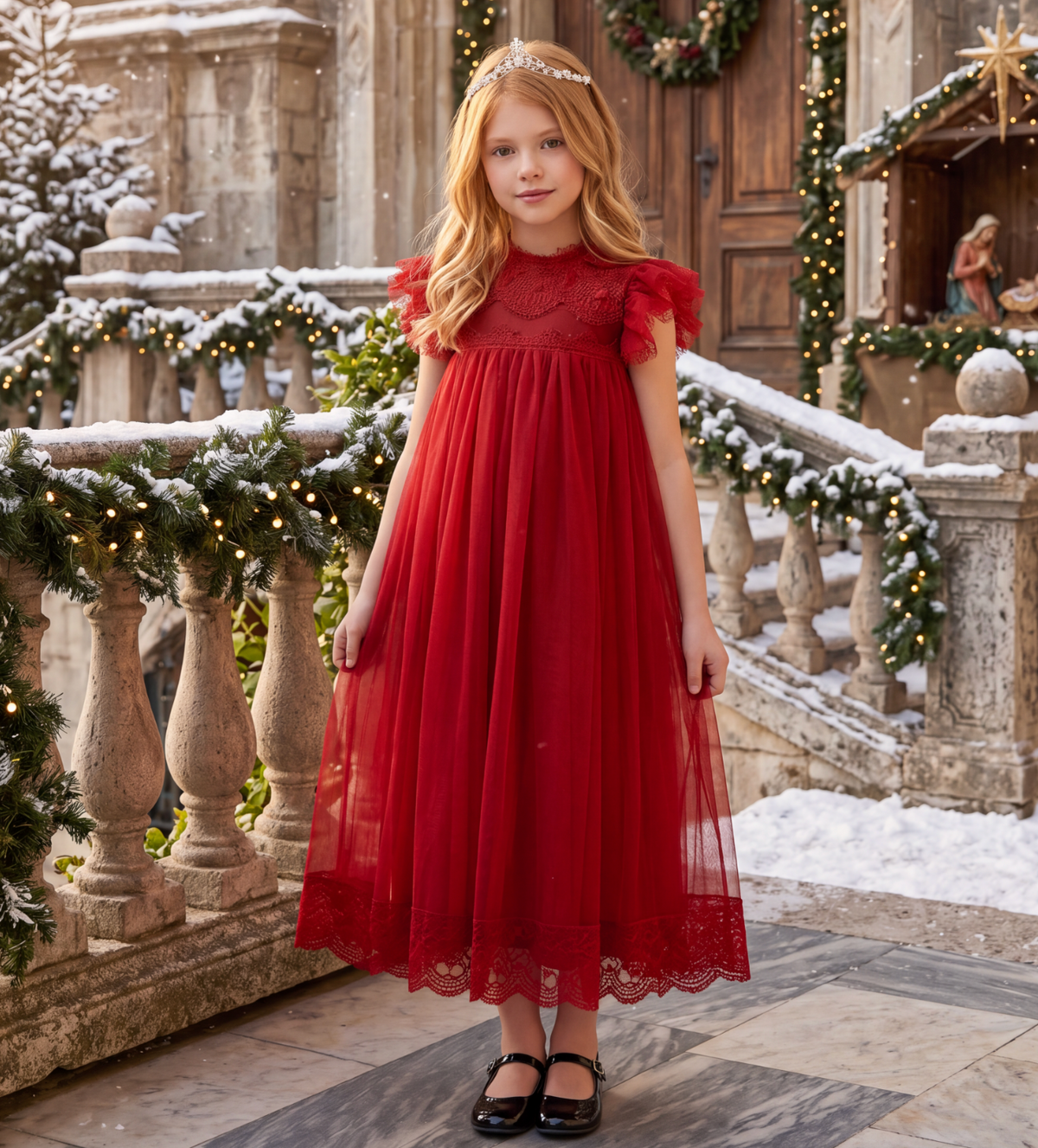 ADRIANA DRESS CRIMSON