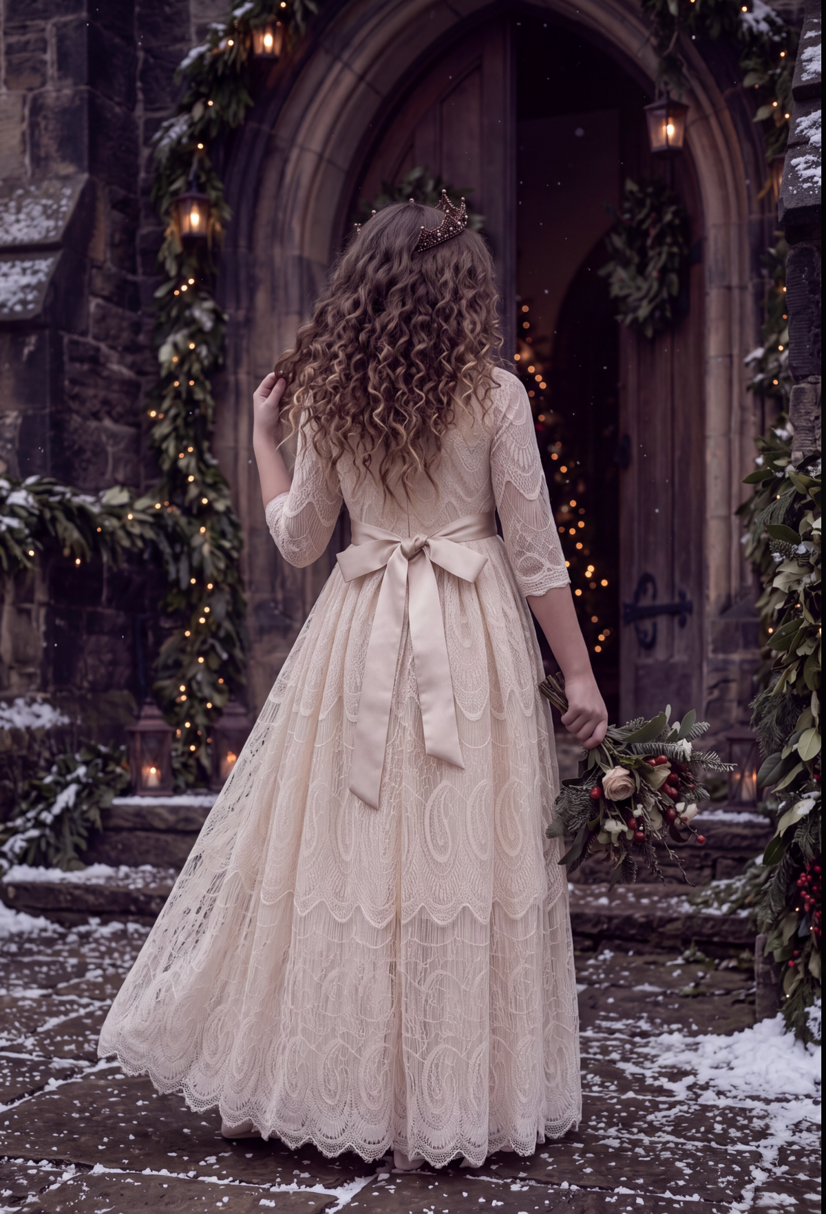 BELLA RAFAELA GOWN & BELT SET BUTTERSCOTCH