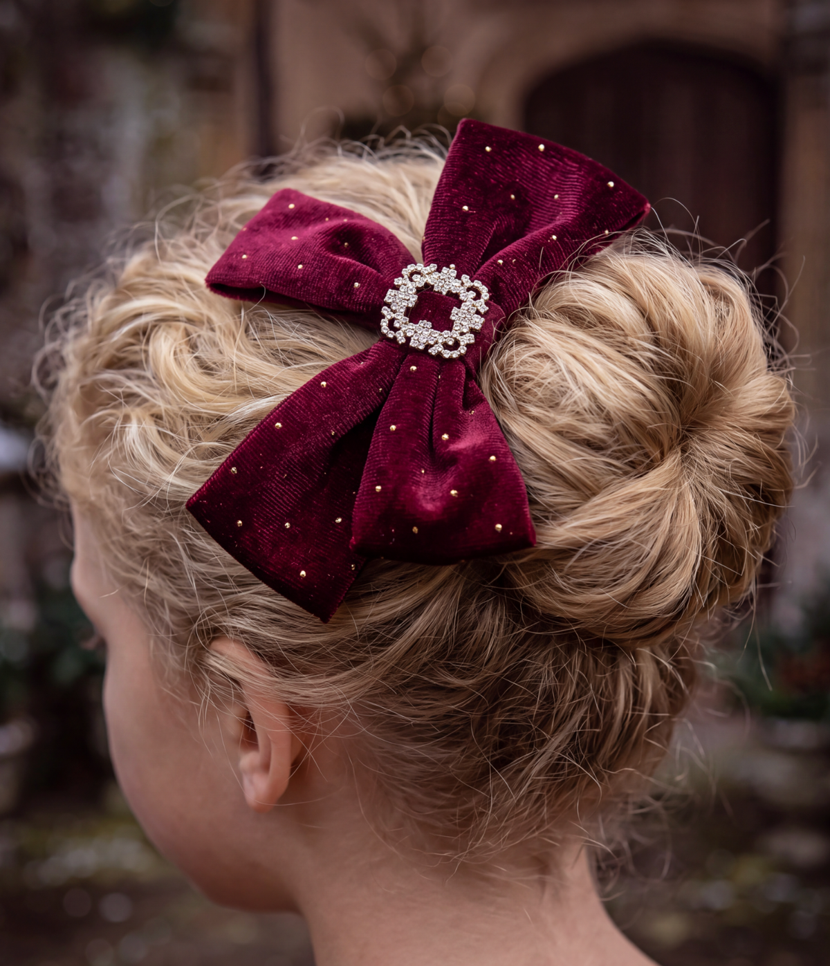 RAYE VELVET BOW CRIMSON