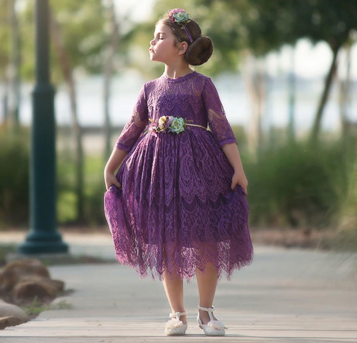BELLA RAFAELA DRESS & BELT SET HYACINTH