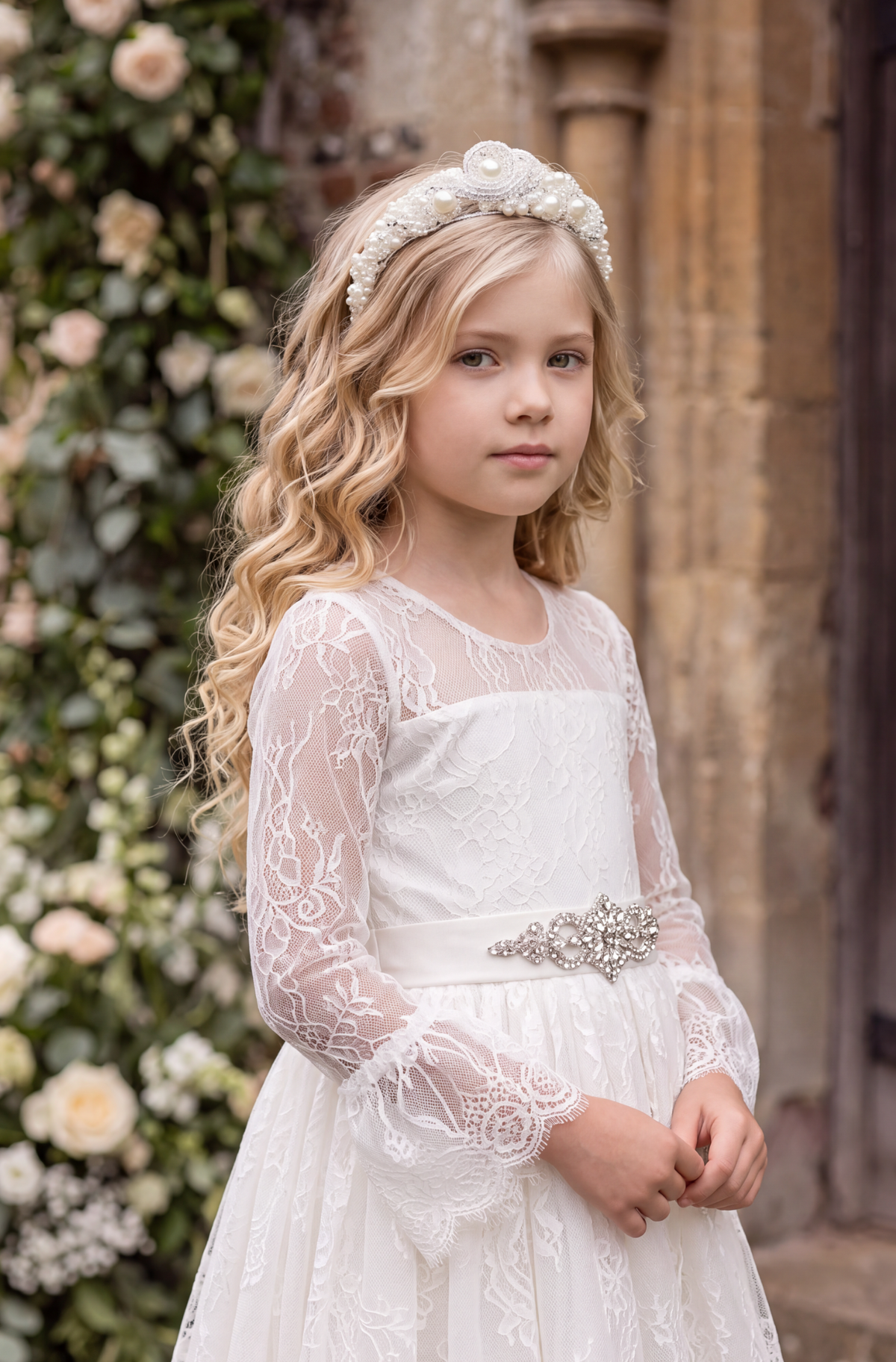 AINSLEY DRESS & BELT SET IVORY