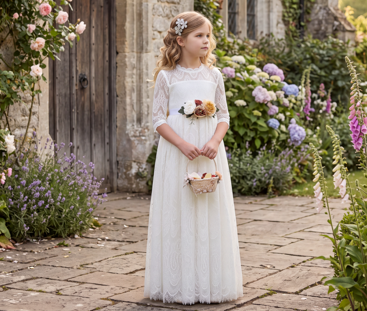SPLENDOR GOWN & BELT SET IVORY