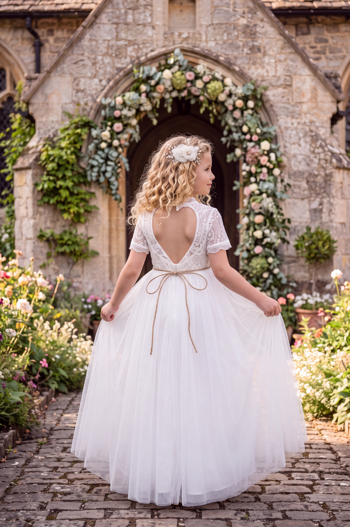 GRACIE GOWN & BELT SET WHITE