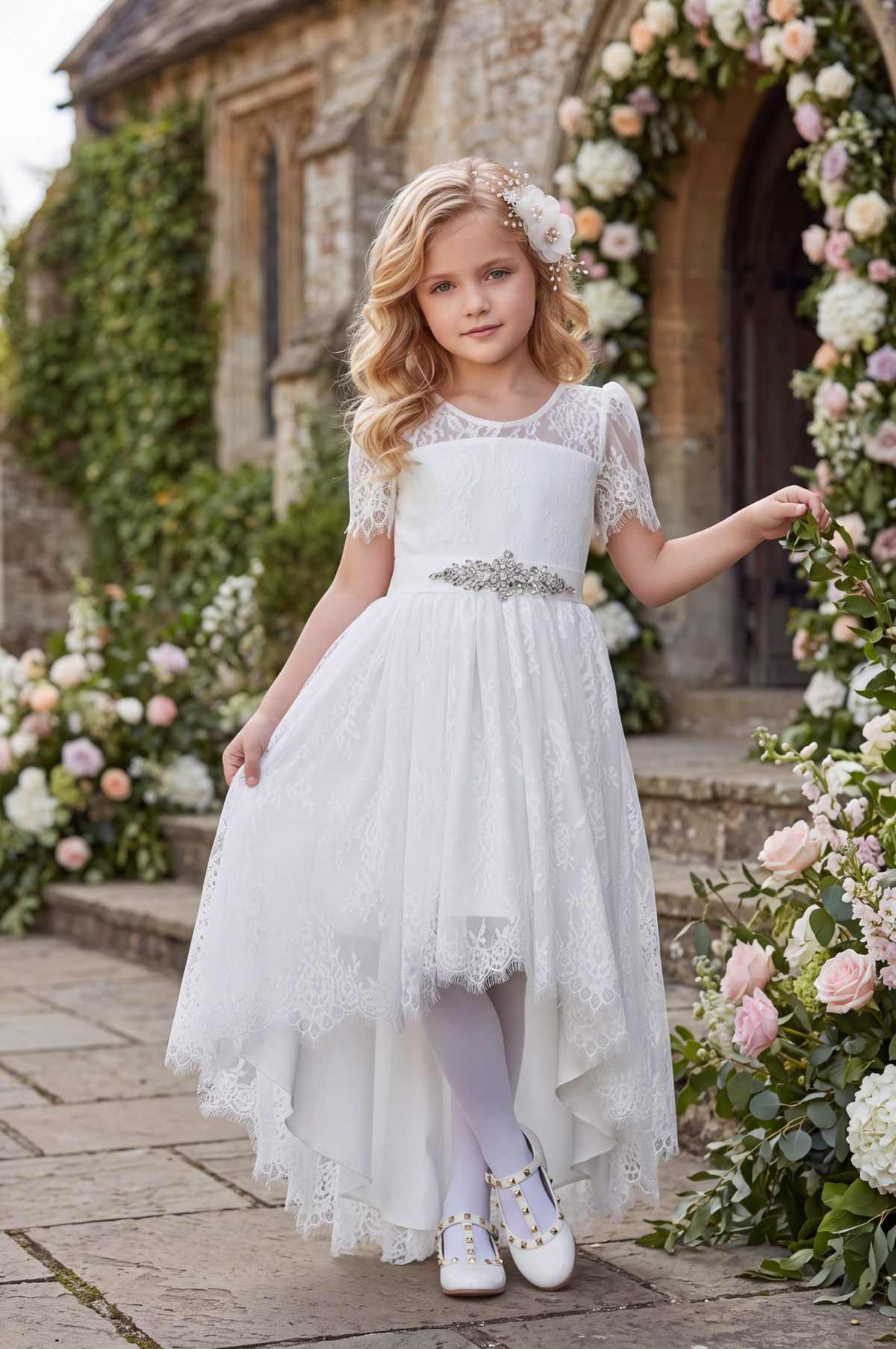 AINSLEY DRESS & BELT SET WHITE