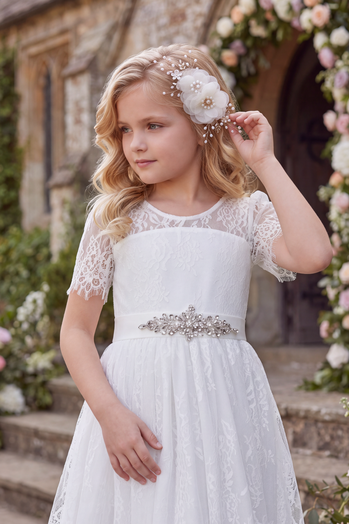 AINSLEY DRESS & BELT SET WHITE