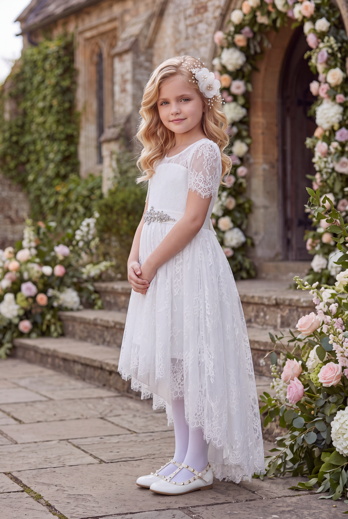 AINSLEY DRESS & BELT SET WHITE