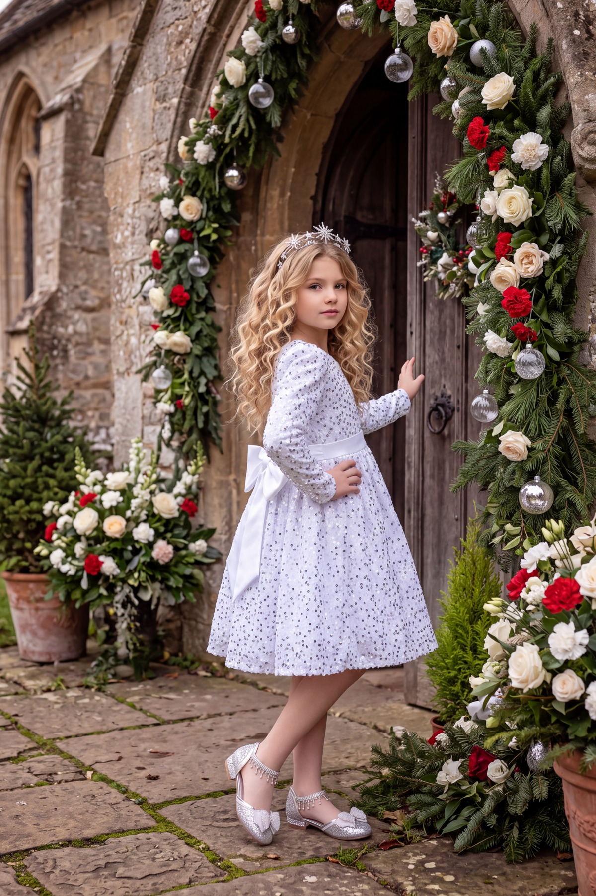 EMMA SEQUIN DRESS WHITE