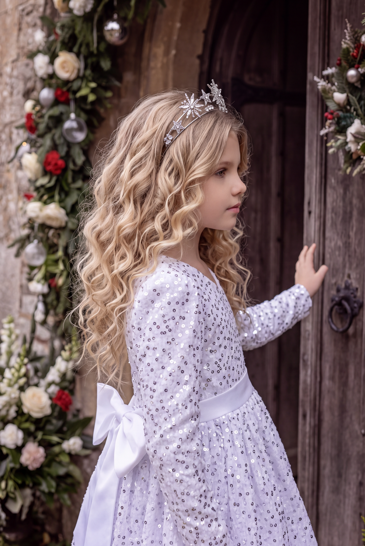 EMMA SEQUIN DRESS WHITE