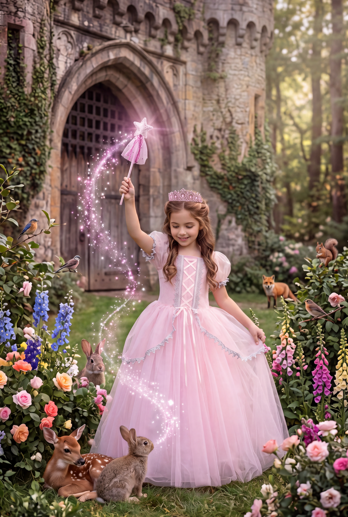 PRINCESS GLINDA DRESS & WAND SET