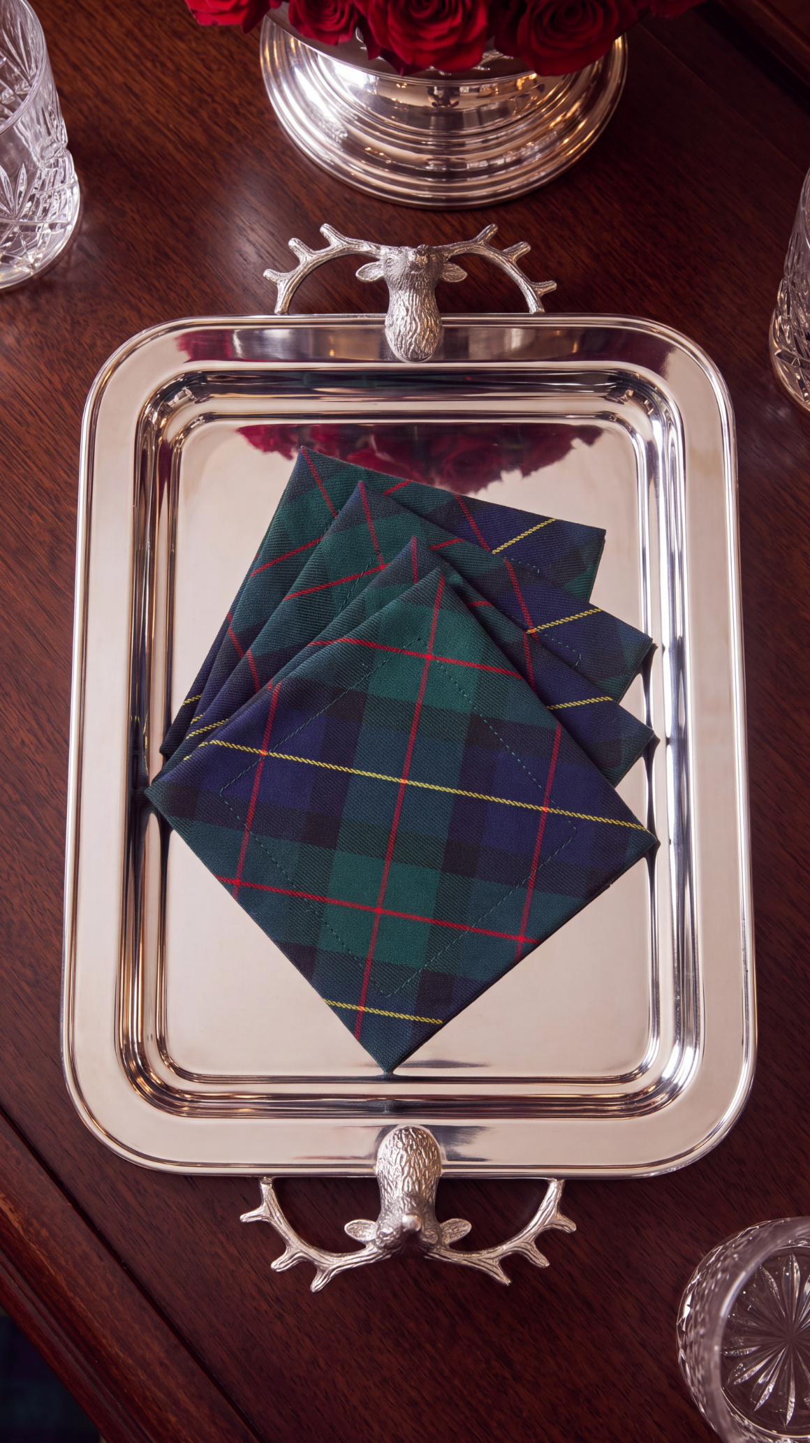 TARTAN COCKTAIL NAPKINS, SET OF 4
