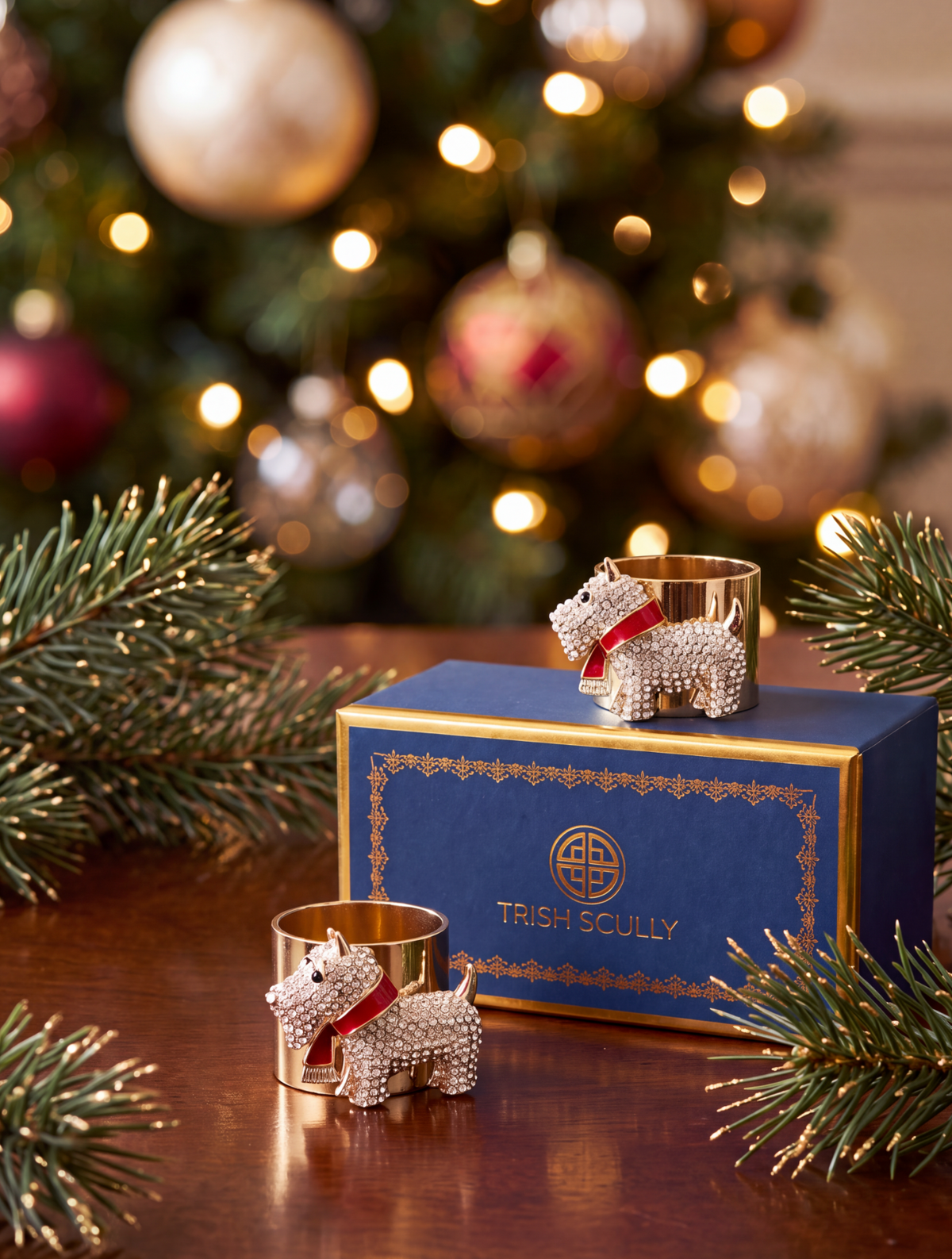 SCOTTIE DOG NAPKIN RING SET OF 2