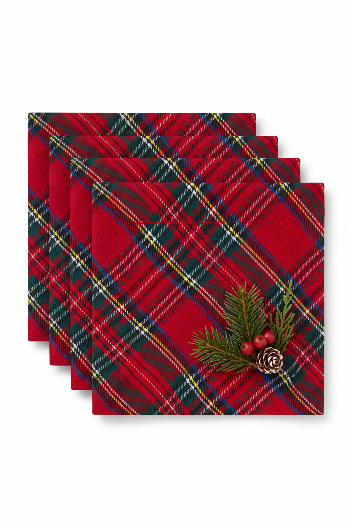 TARTAN COCKTAIL NAPKINS SET OF 4