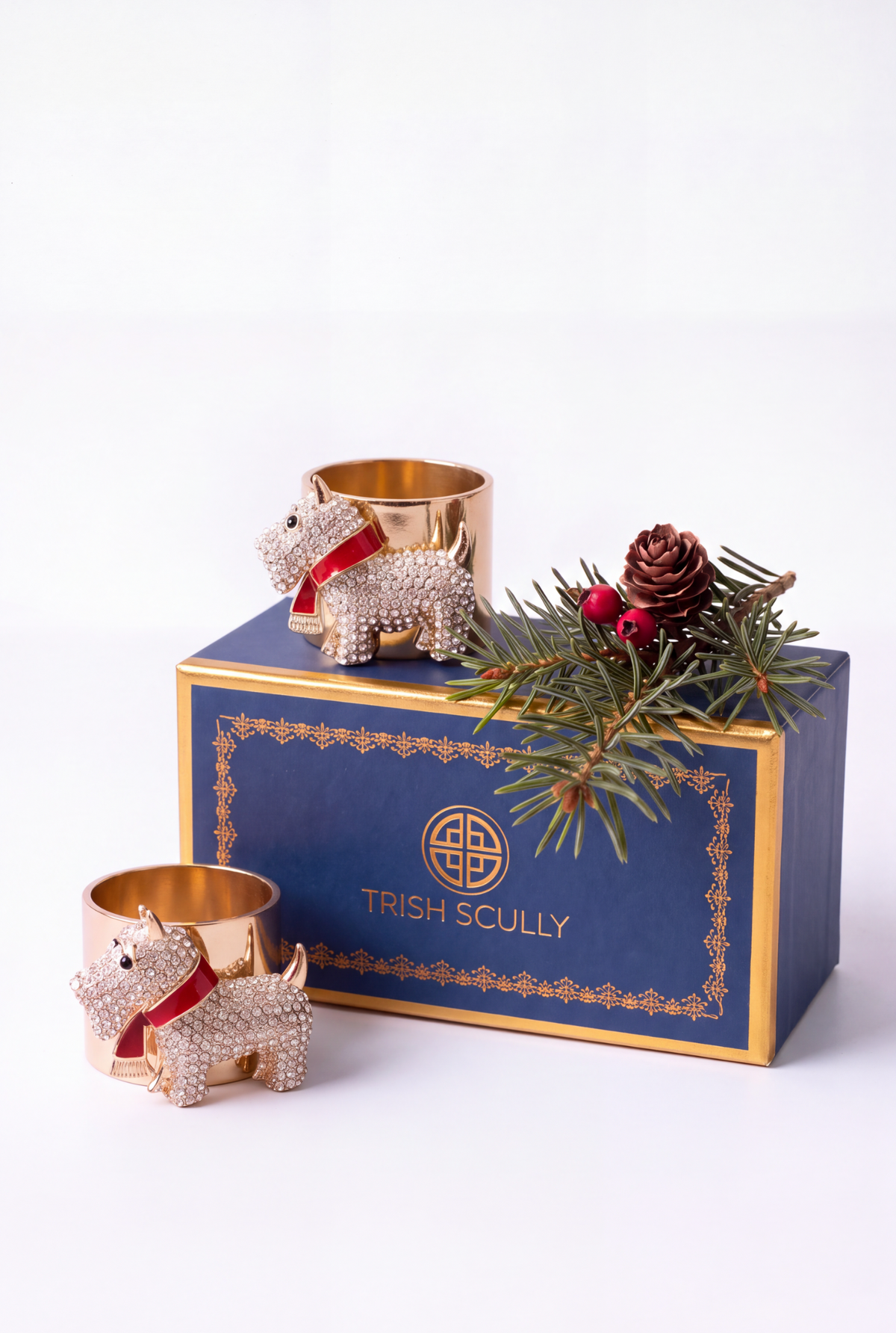 SCOTTIE DOG NAPKIN RING SET OF 2