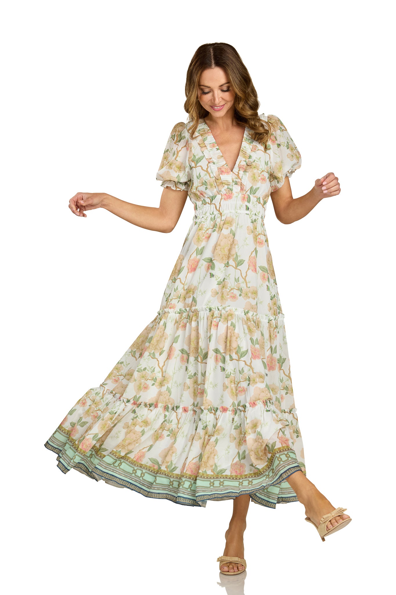 CAPUCINE DRESS IVORY FLORAL