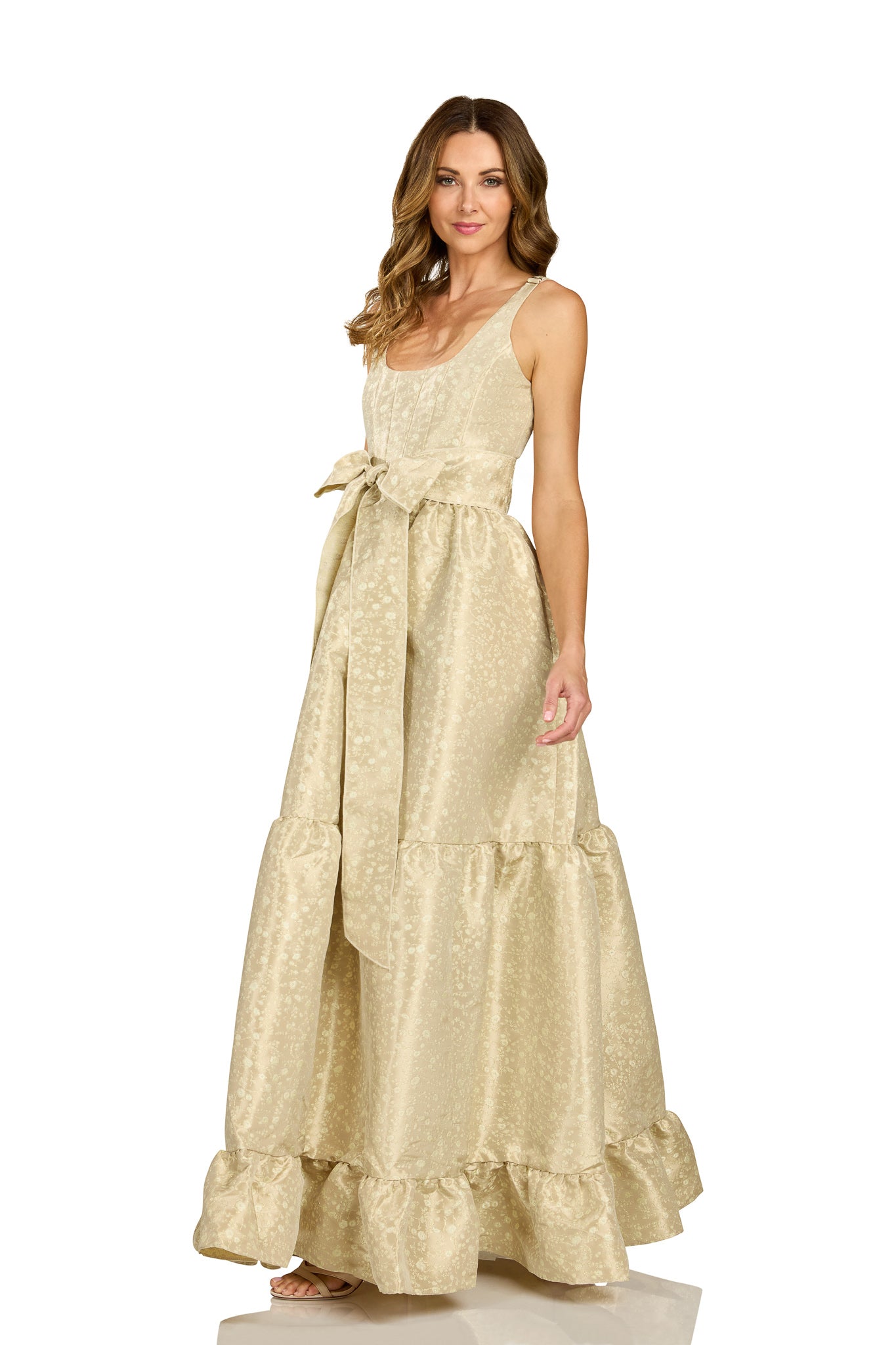 GABRIELLE GOWN GOLD JACQUARD