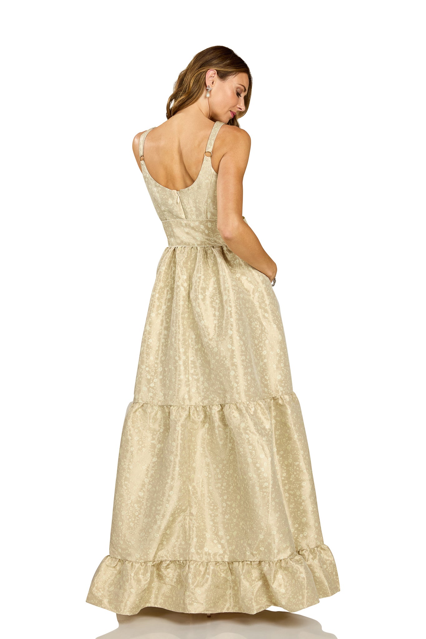GABRIELLE GOWN GOLD JACQUARD
