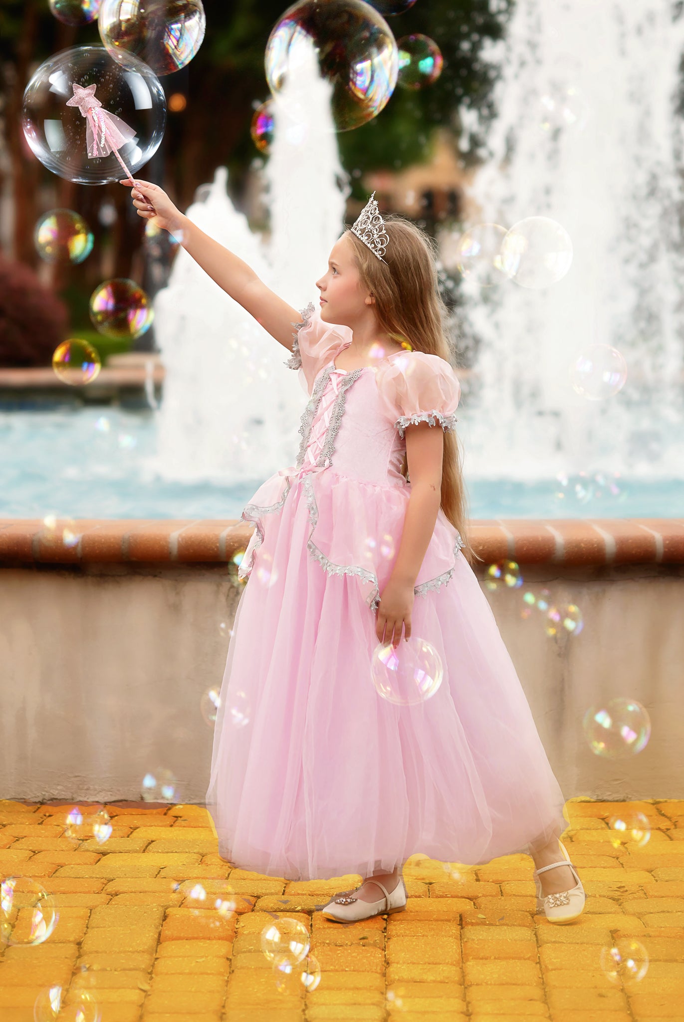 PRINCESS GLINDA DRESS & WAND SET