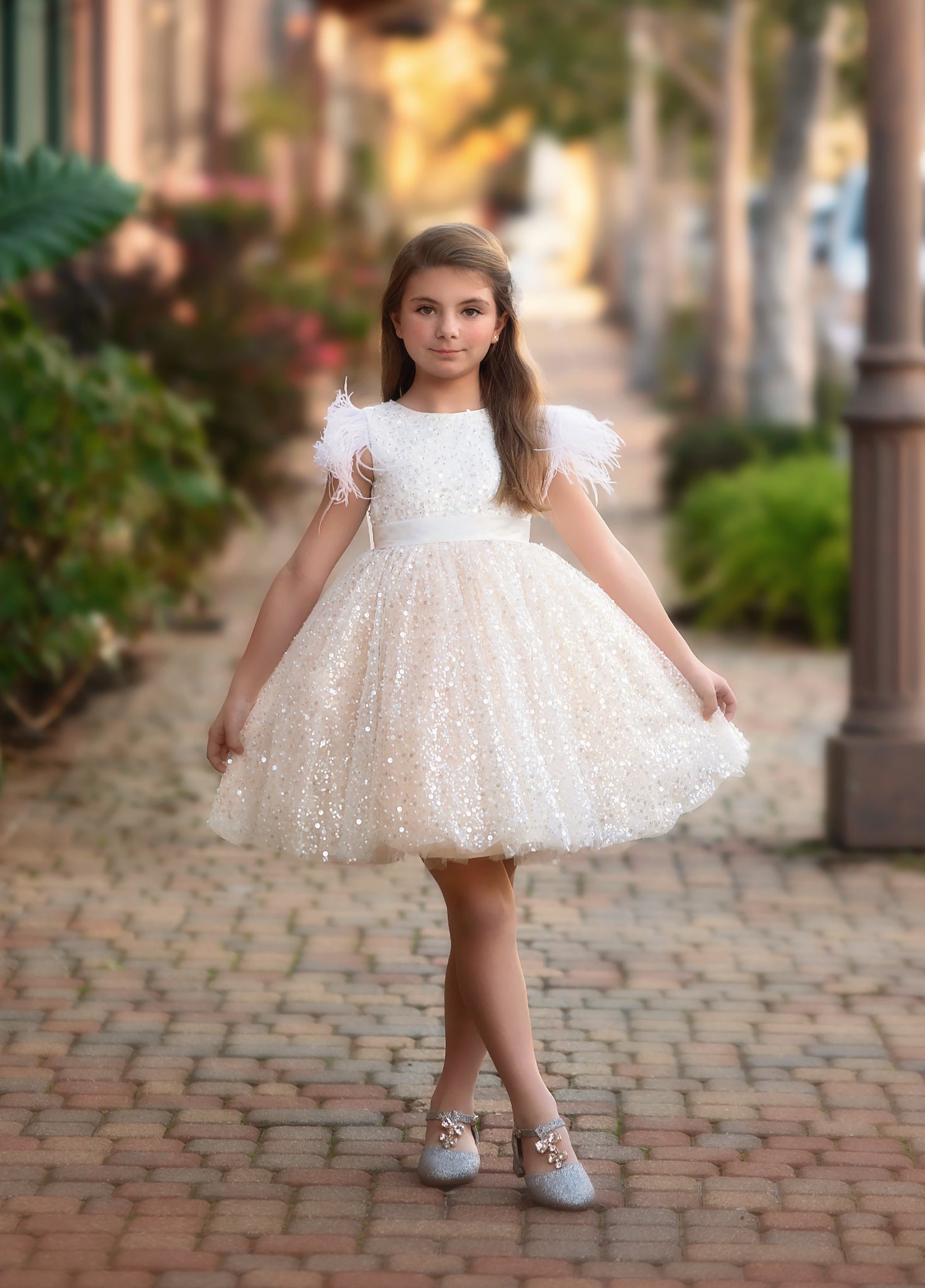 ELIANA DRESS & HAIR BOW SET WHITE