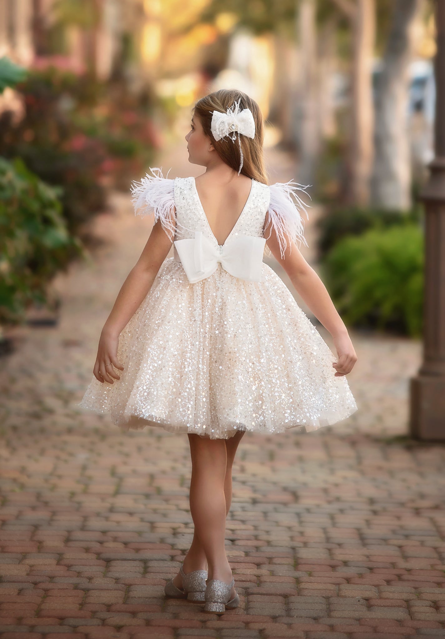 ELIANA DRESS & HAIR BOW SET WHITE