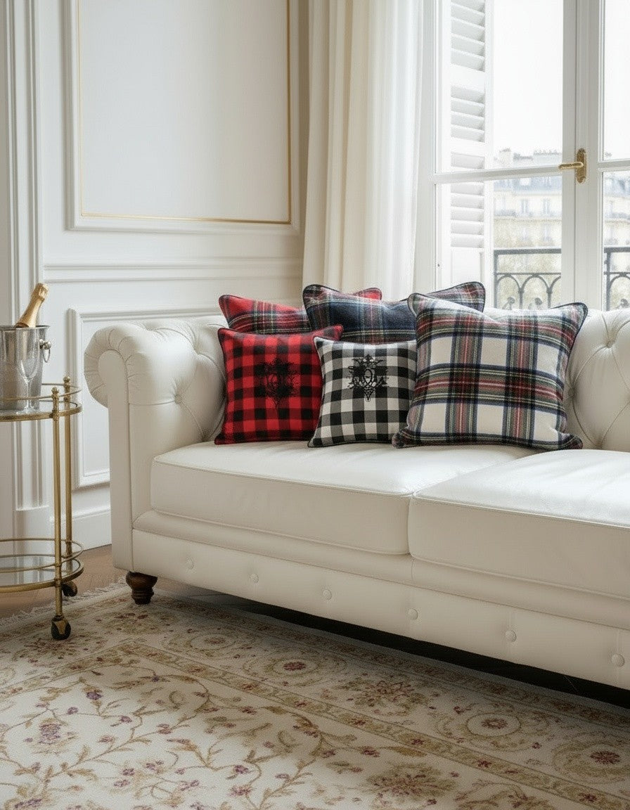 BUFFALO CHECK PILLOW CASE RED