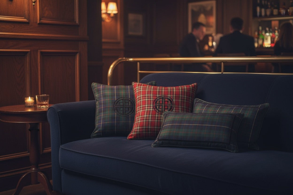 BLACK WATCH TARTAN BOLSTER PILLOW