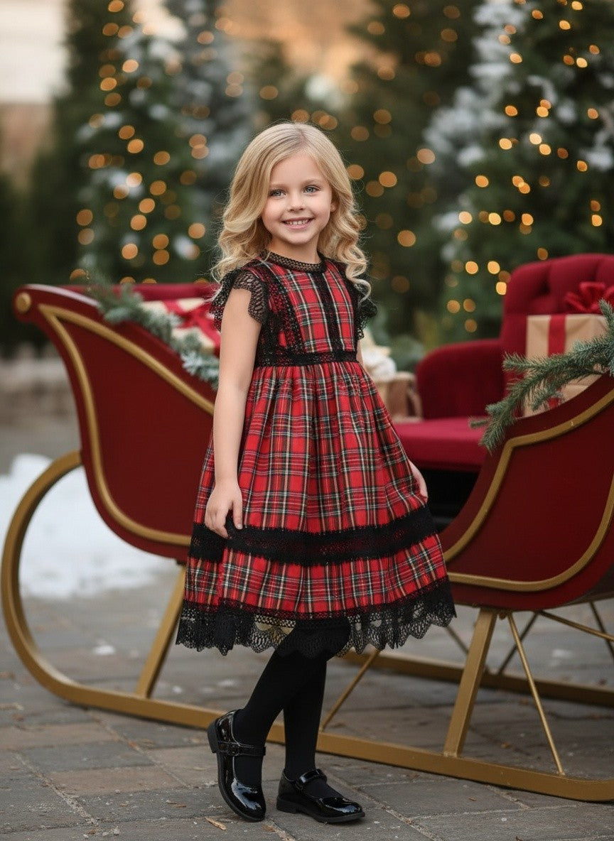 EVERLY DRESS STEWART TARTAN