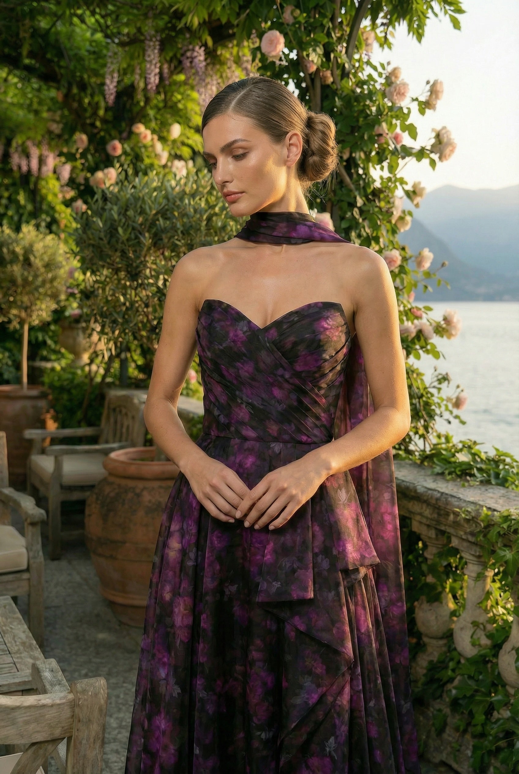 WINIFRED GOWN & SCARF SET