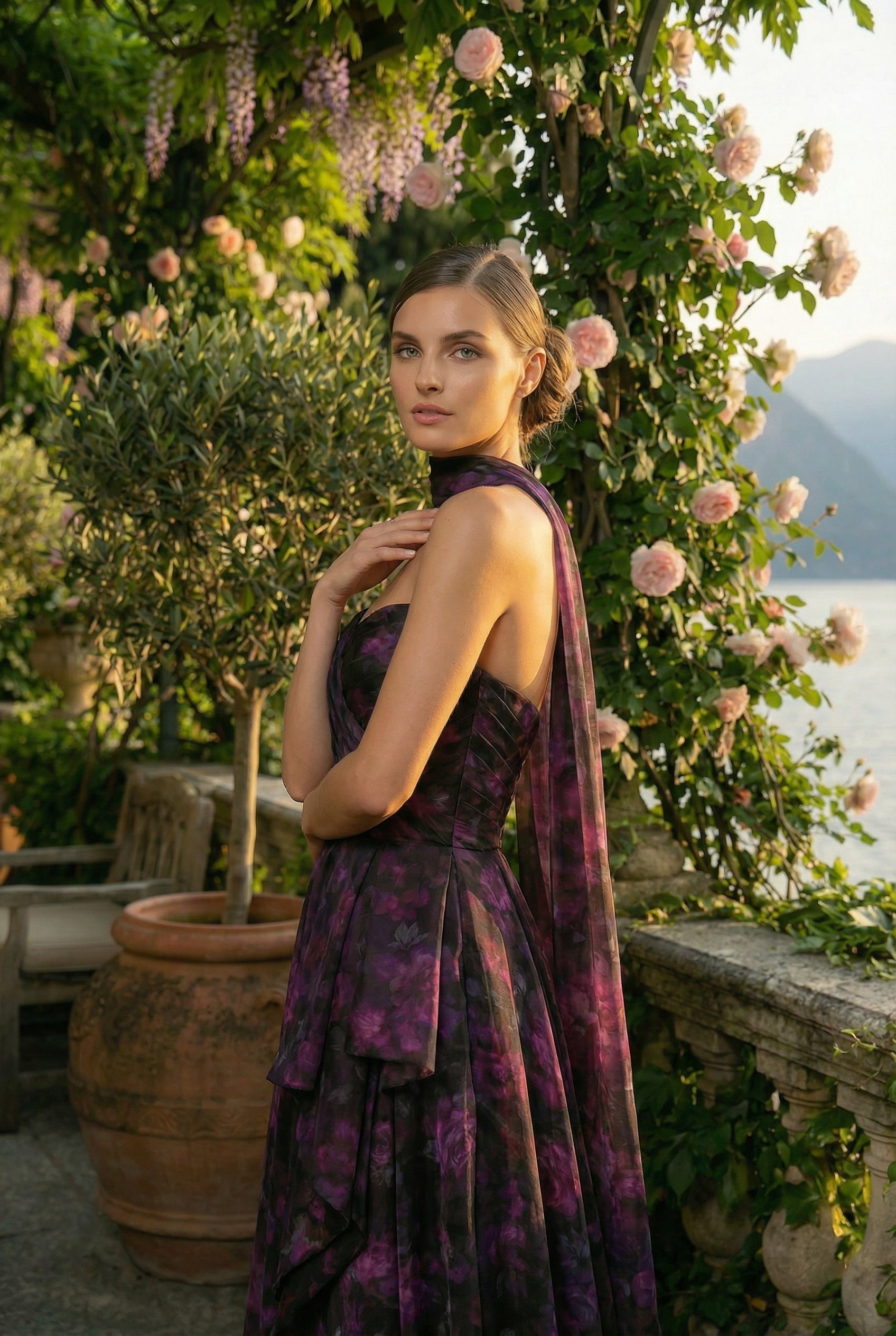 WINIFRED GOWN & SCARF SET