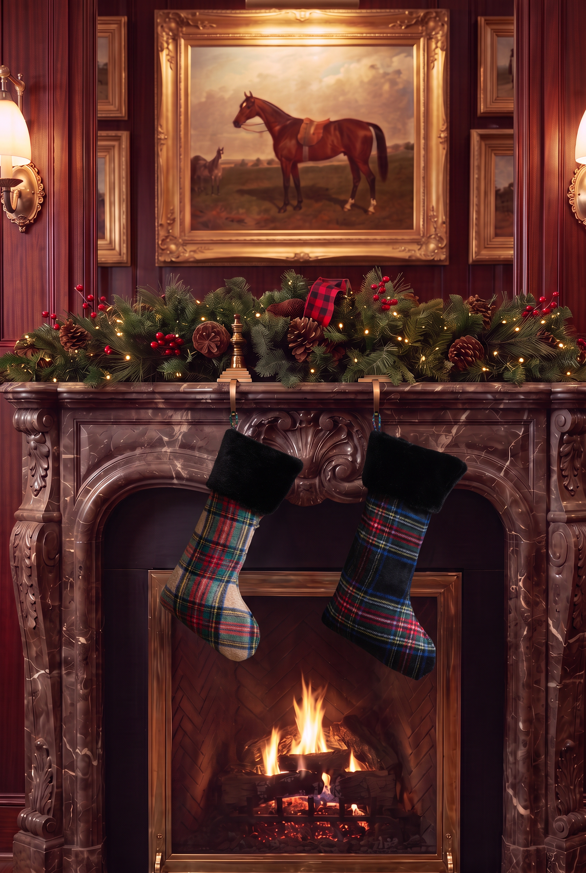 ST. ANDREWS TARTAN STOCKING BLACK