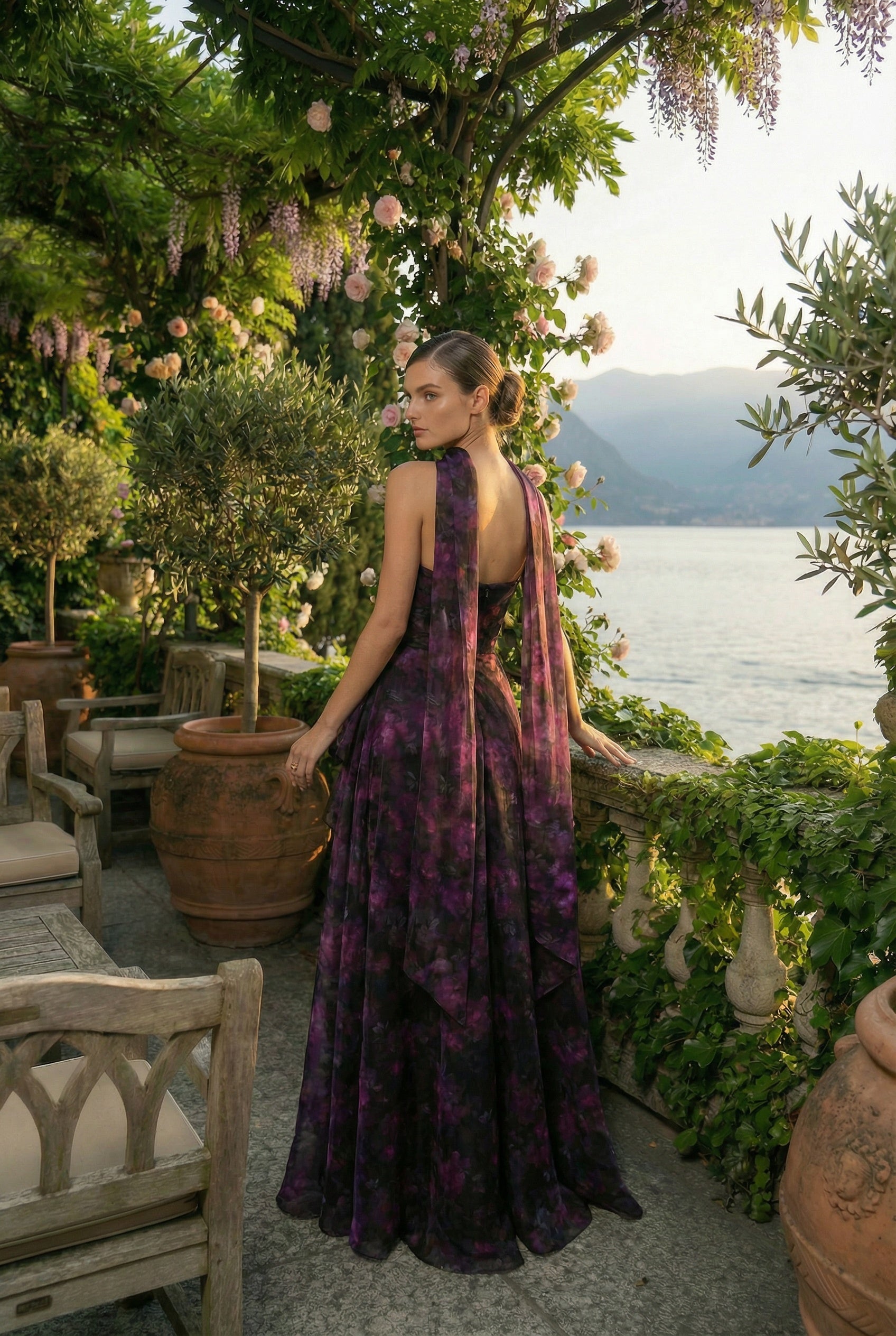 WINIFRED GOWN & SCARF SET