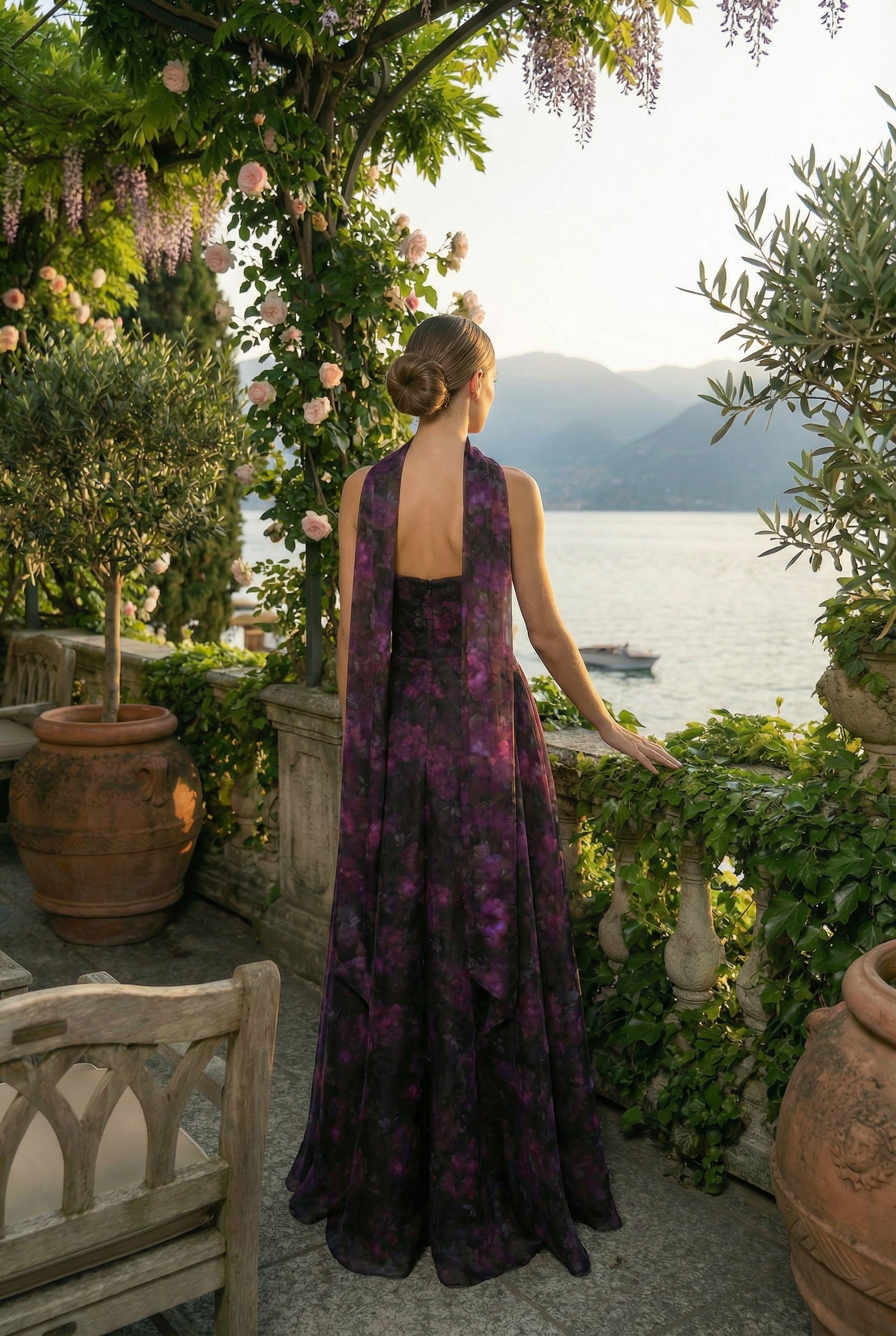 WINIFRED GOWN & SCARF SET