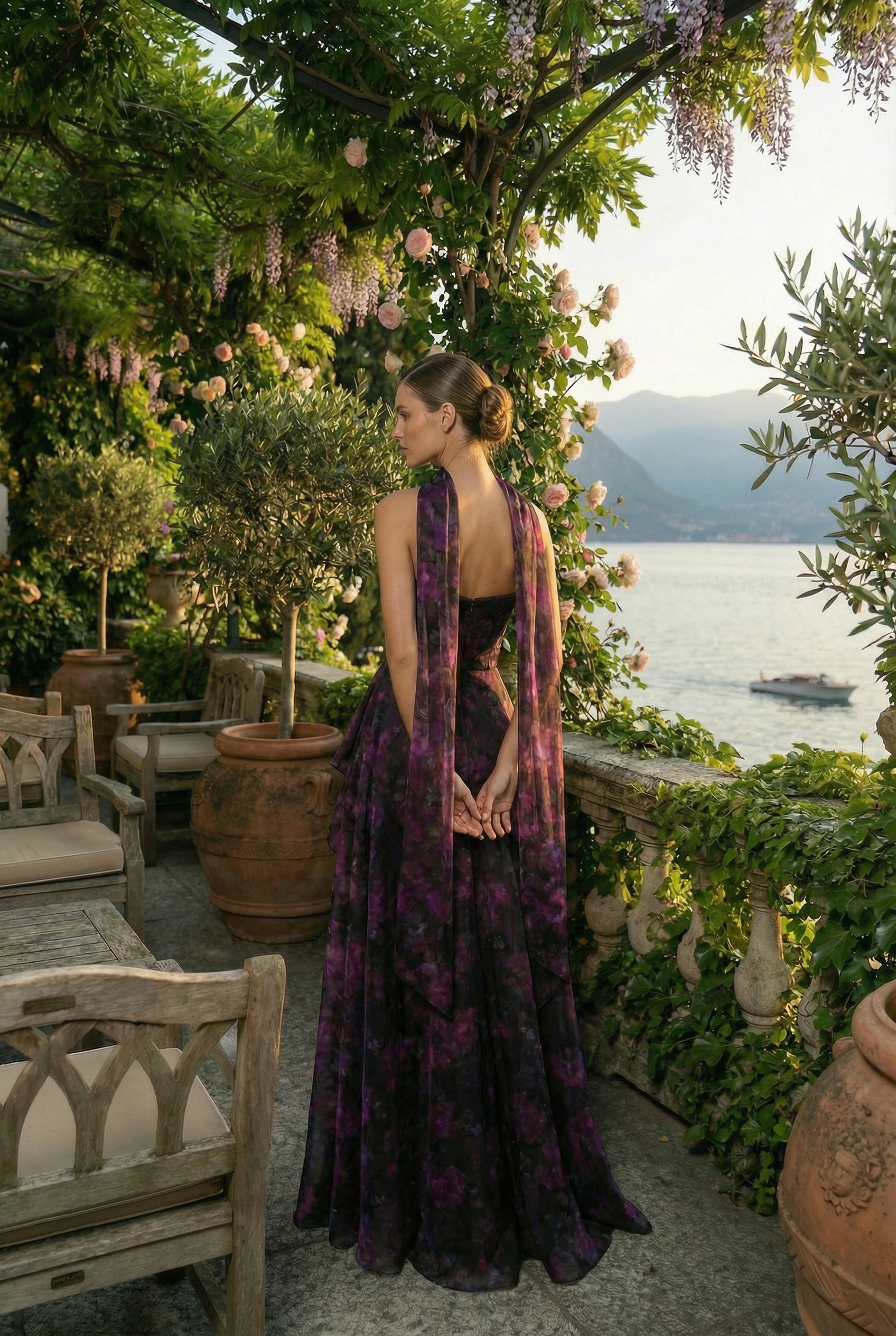 WINIFRED GOWN & SCARF SET