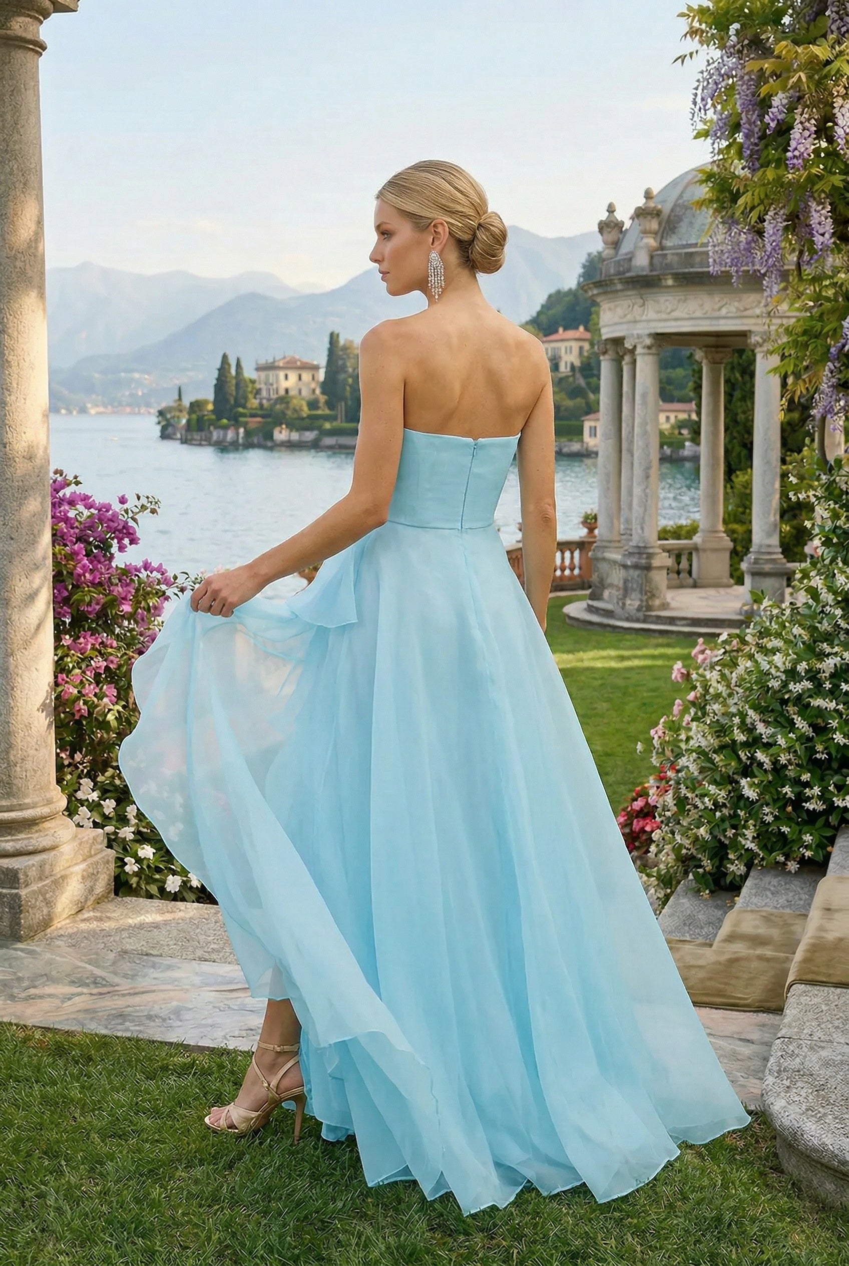 NALA GOWN BLUE ORGANZA