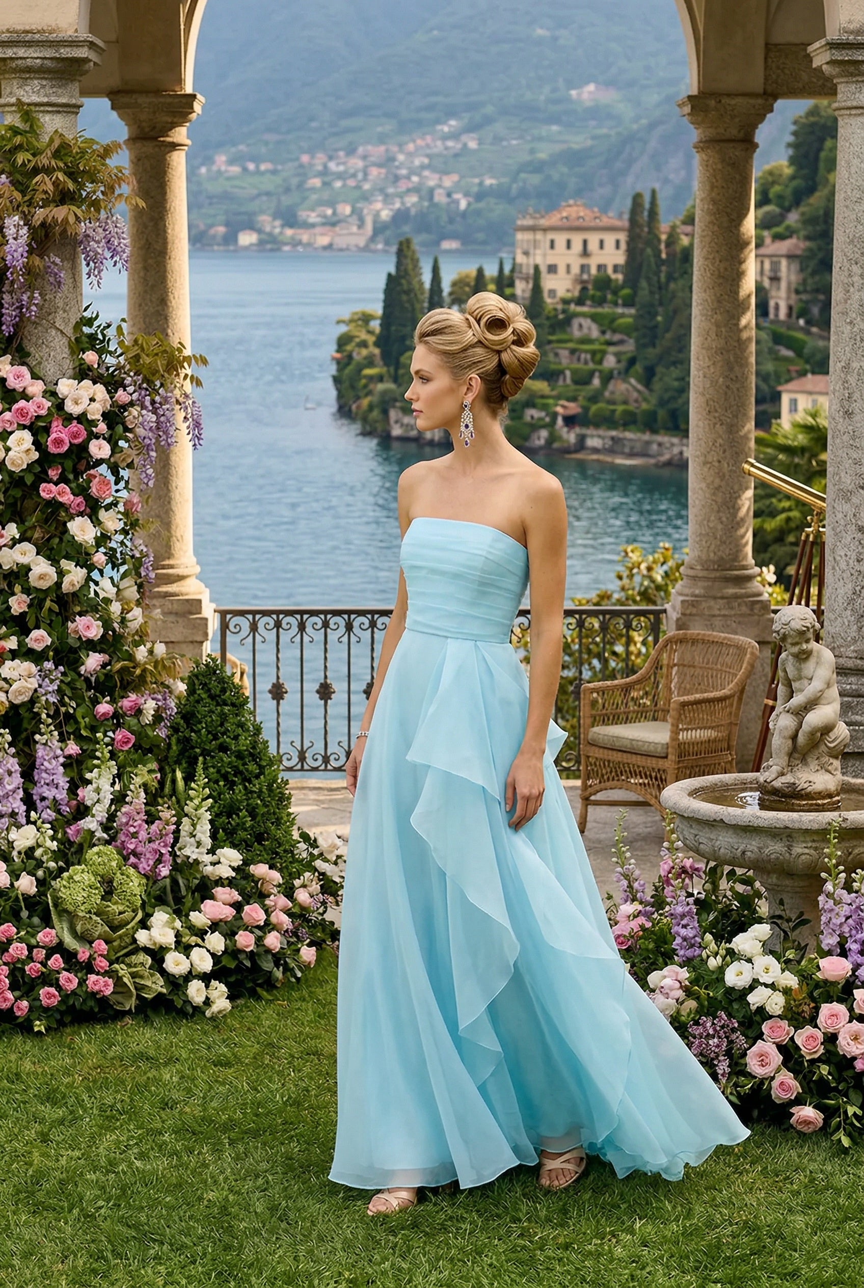 NALA GOWN BLUE ORGANZA